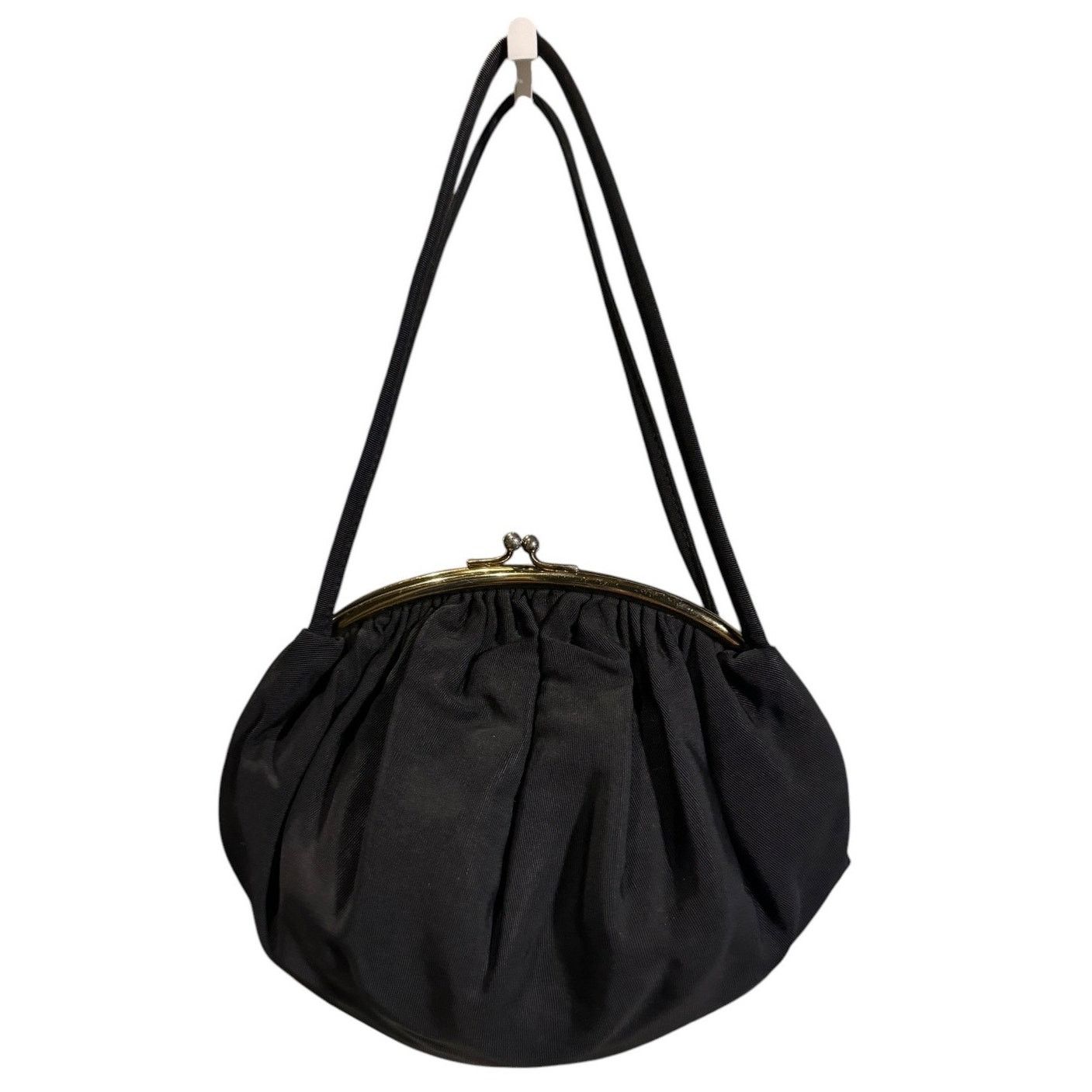 Vintage 1950's Vtg formal Black Bag kiss claps inside coin purse Size ONE SIZE - 1 Thumbnail