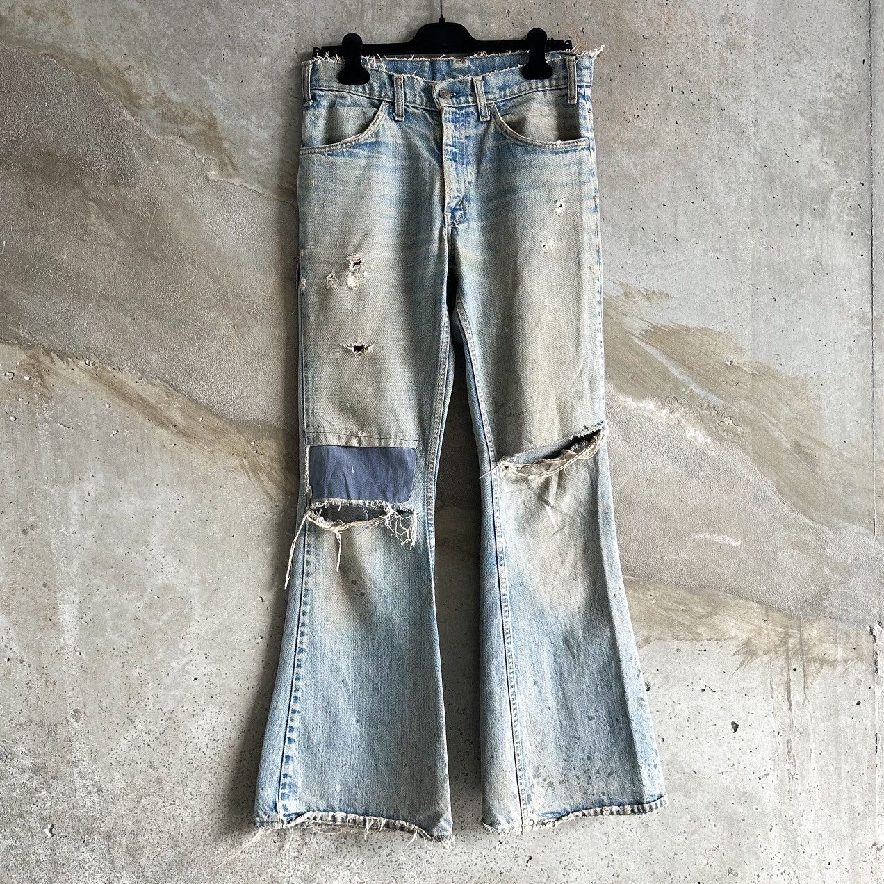 Levi's 60’s THRASHED Orange Tab 684 Flared Patchwork Denim Size US 32 / EU 48 - 1 Thumbnail