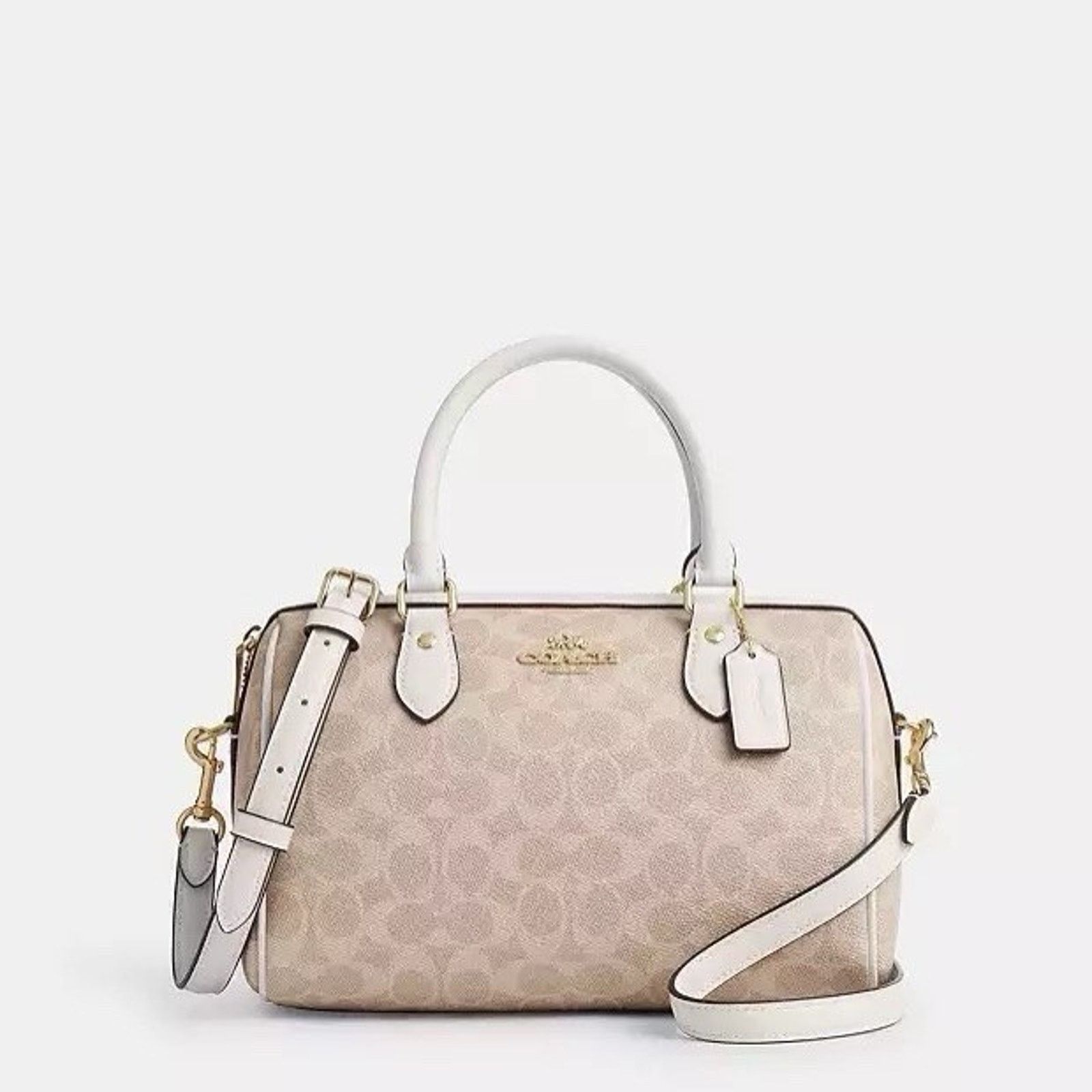 Coach NWT Coach Rowan Satchel Bag CV961 Gold/Sand/Chalk Size ONE SIZE - 6 Thumbnail