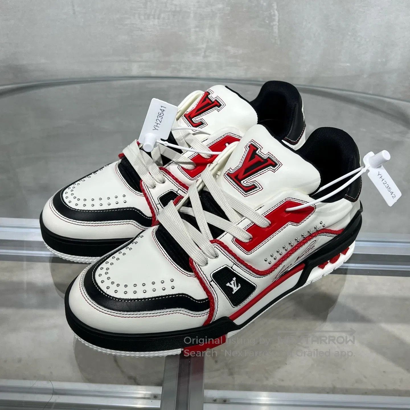 Louis Vuitton Louis Vuitton Trainer Black and Red Willow Nail shoes Size US 5.5 / IT 35.5 - 1 Thumbnail
