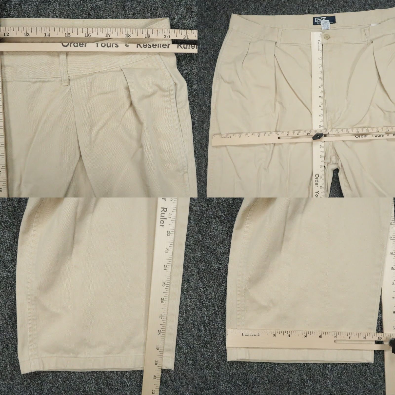 Polo Ralph Lauren VINTAGE Polo Ralph Lauren Pants Men 40x32 Khaki Tan Chino Double Pleat Twill Classic Size US L / EU 52-54 / 3 - 8 Thumbnail