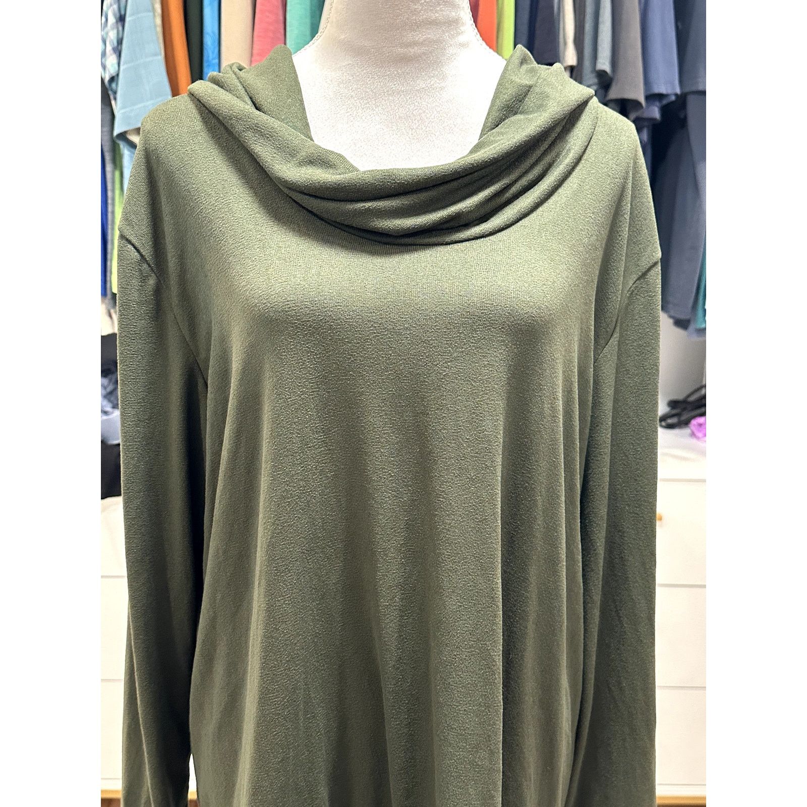 Other Forgotten Grace Green Long Sleeve Cowl Neck Sweater 3X NWOT Size 3XL / US 20-22 - 3 Thumbnail