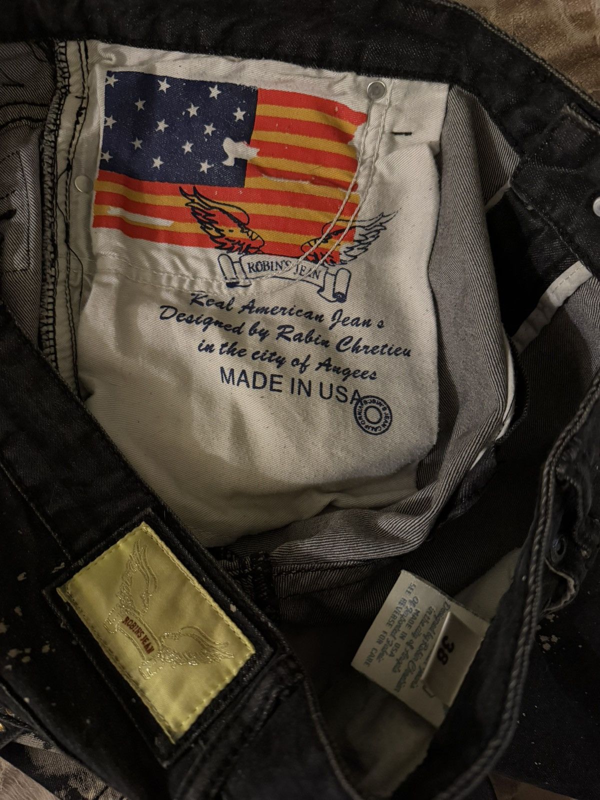 Robins Jeans Vintage Robins Jeans W/ Rhinestone Wing Pockets Size US 38 / EU 54 - 5 Thumbnail