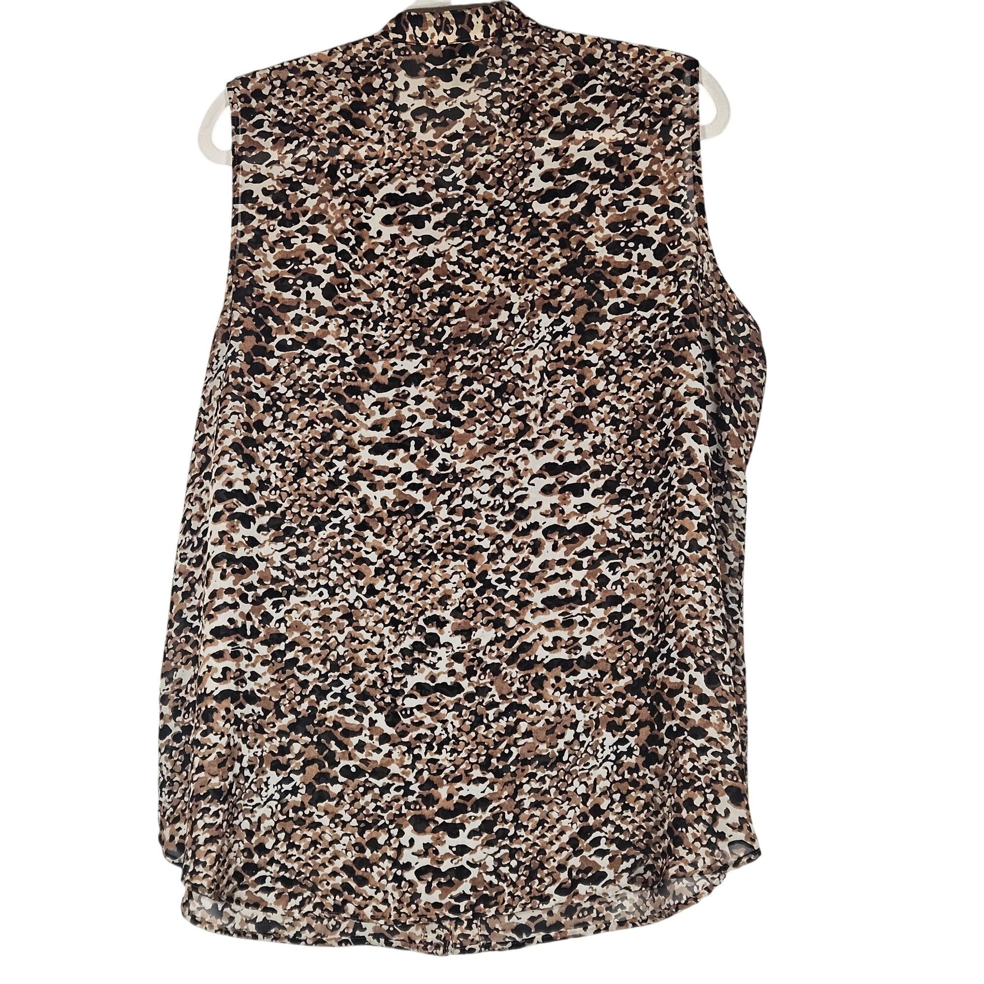Lauren Ralph Lauren Lauren Ralph Lauren Womens Blouse 16W Animal Print Quiet Lux Size XXL / US 16-18 / IT 52-54 - 3 Thumbnail