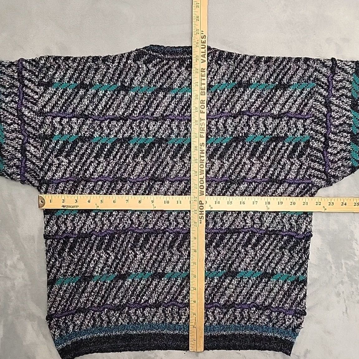 Etro VTG Concrete Sweater Mens L Multicolor Textured 3D Knit Acrylic Retro Grandpa Size US L / EU 52-54 / 3 - 6 Thumbnail