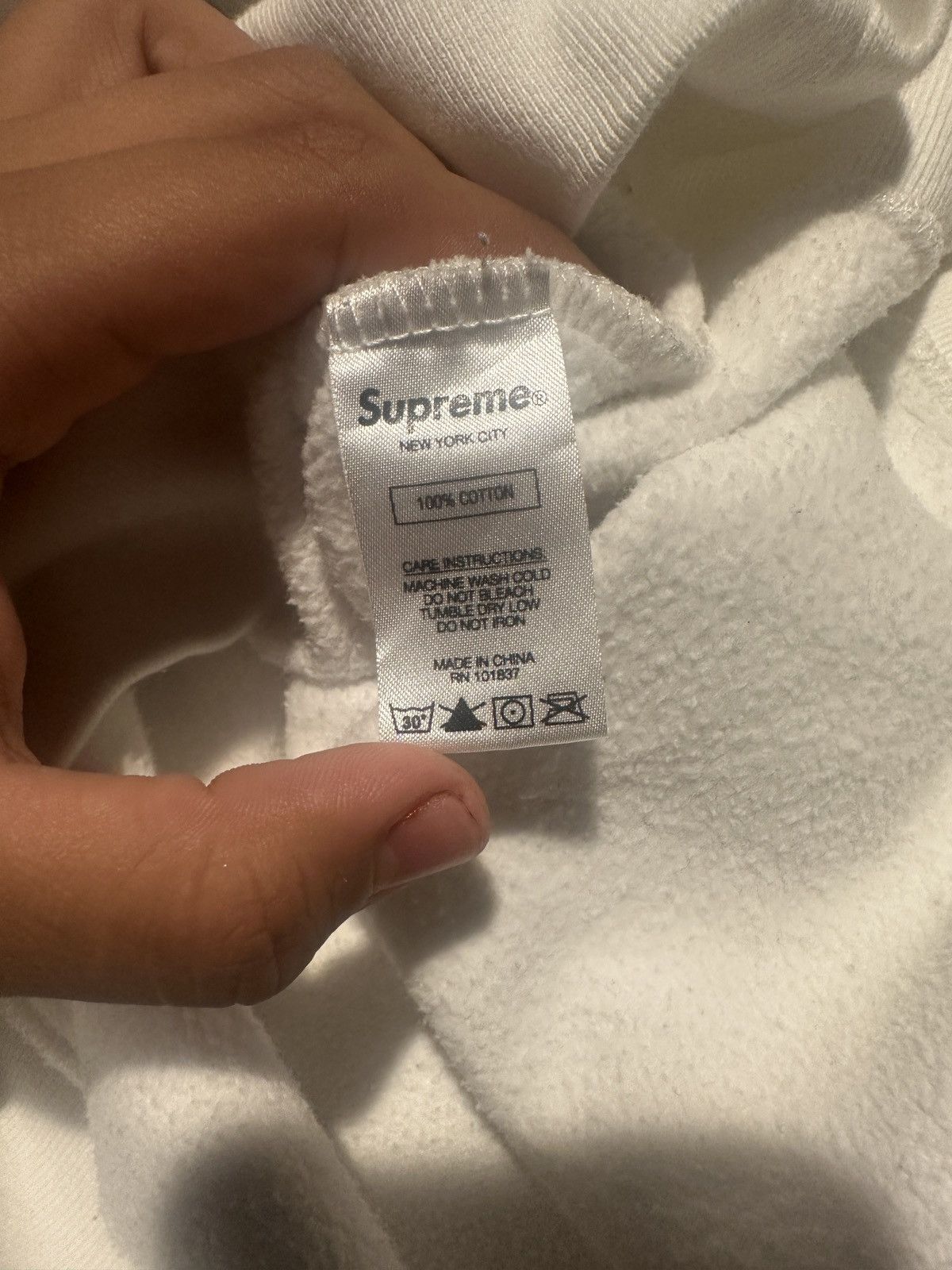 Supreme White and Grey sidelined supreme mens pullover hoodie (SS18) Size US S / EU 44-46 / 1 - 7 Thumbnail