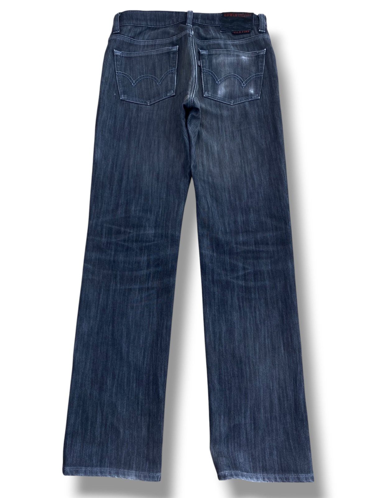 Edwin Edwin 503 Whiskers Dark Wash Style Straight Cut Jeans Size US 31 - 3 Thumbnail