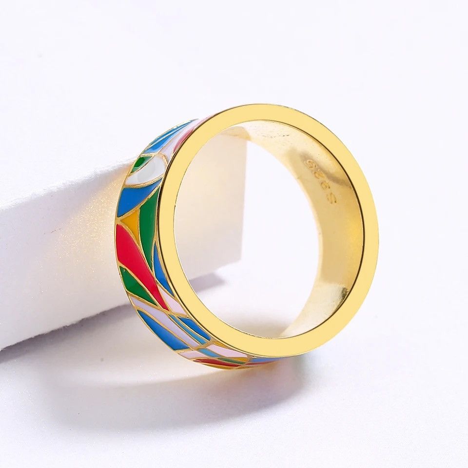 Japanese Brand × Jewelry × Vintage Creative Handmade Enamel Ring Size ONE SIZE - 3 Thumbnail