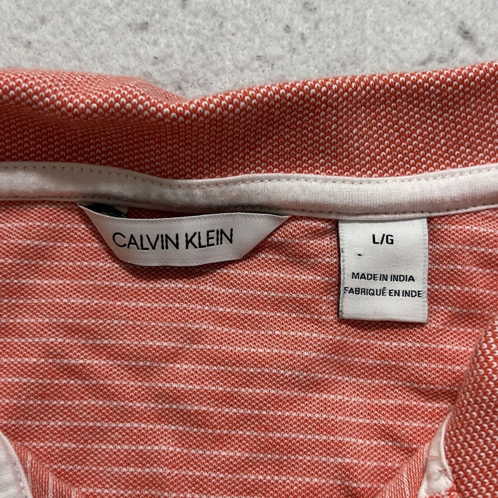 Calvin Klein Calvin Klein Large Polo Light Pink Striped Collared Shirt Size US L / EU 52-54 / 3 - 3 Thumbnail
