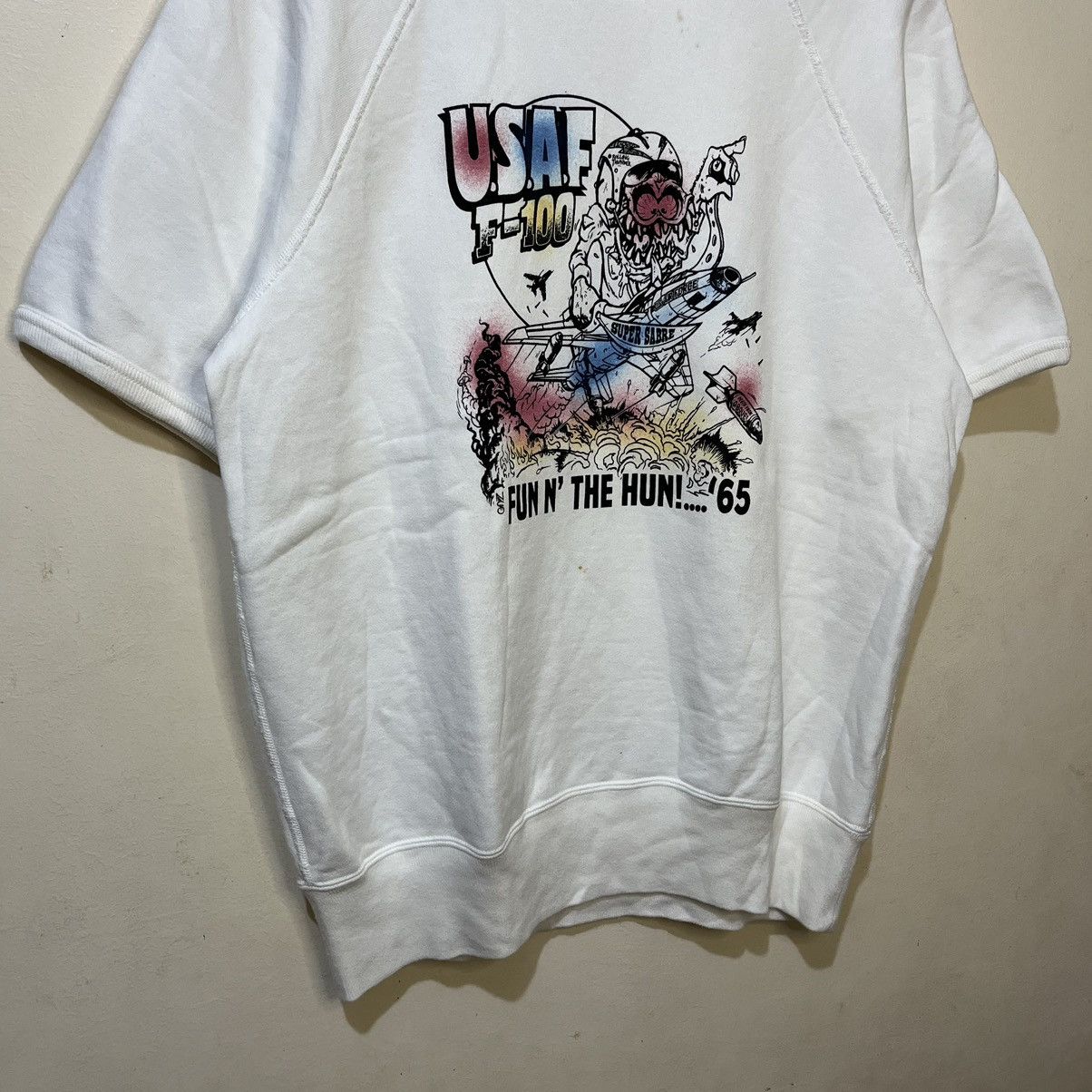 The Real McCoy's USAF F=100 "Fun N' The Hun!...'65" Short Sleeve Sweatshirt Size US L / EU 52-54 / 3 - 3 Thumbnail