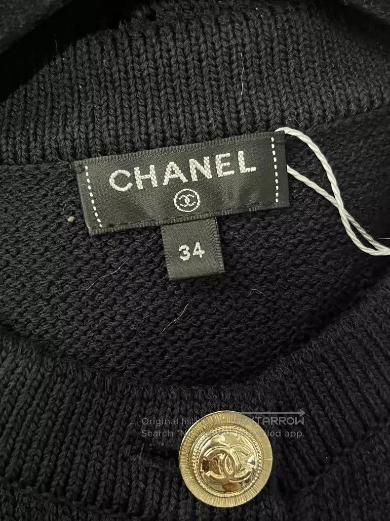 Chanel Chanel Black Gold Button Knit Dress. Size US 34 / EU 50 - 4 Thumbnail
