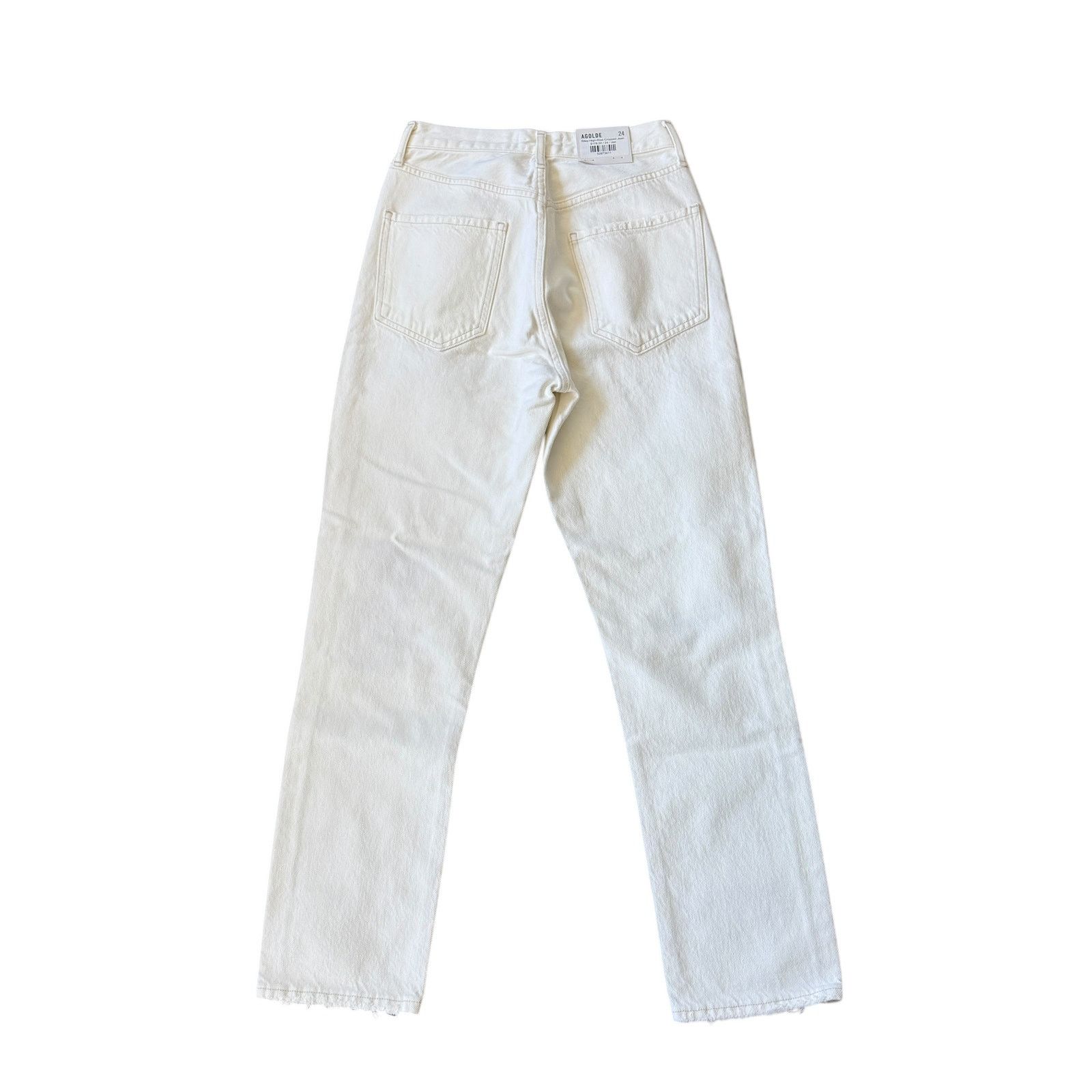 Agolde NEW AGOLDE Riley High Rise Straight Crop Jeans Veil White Size 24" / US 00 / IT 34 - 3 Thumbnail