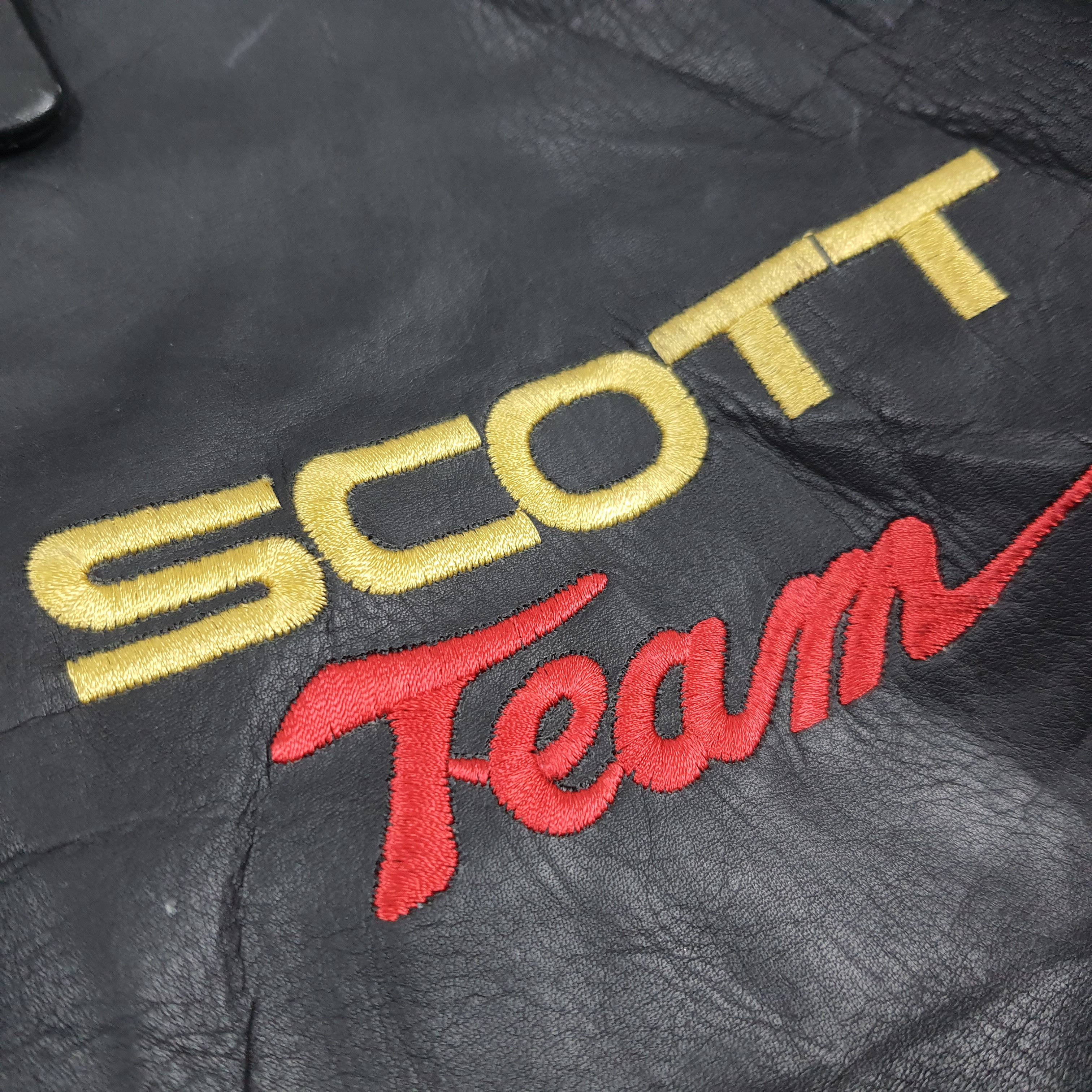 Schott SCOTT TEAM Moto Leather Jacket with Large Back Flames Size US L / EU 52-54 / 3 - 6 Thumbnail