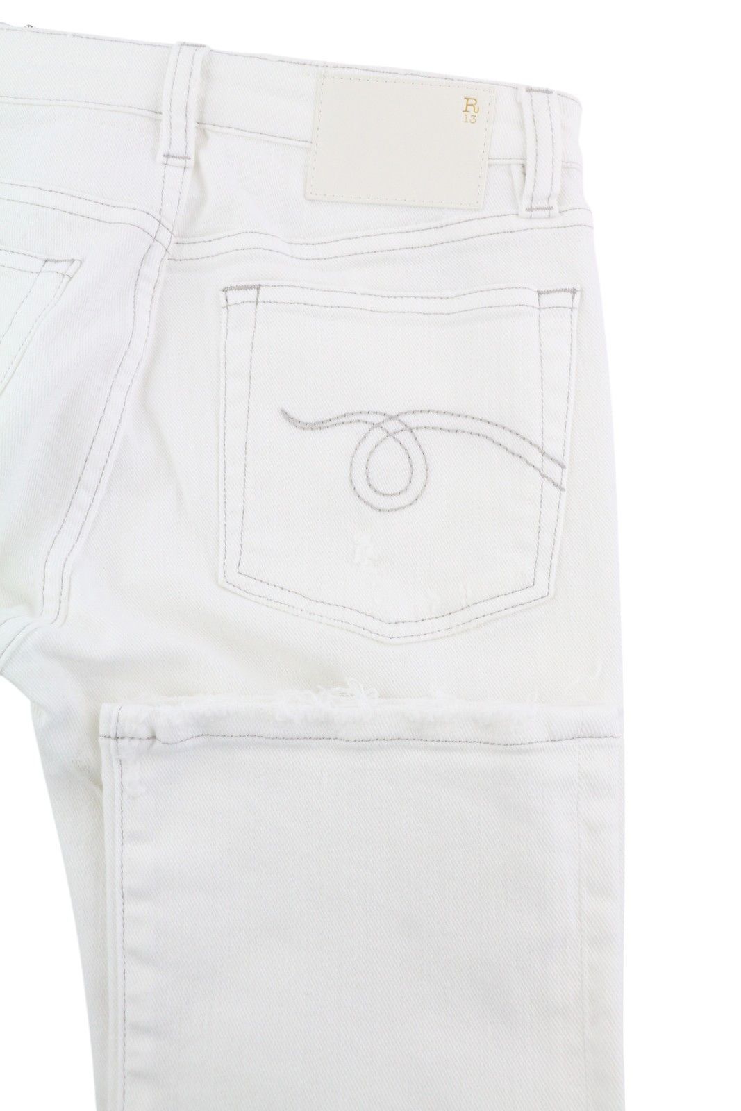 R13 KICK 24 Bootcut Zip Fly Ankle Bale White 84468 Size 24" / US 00 / IT 34 - 6 Thumbnail