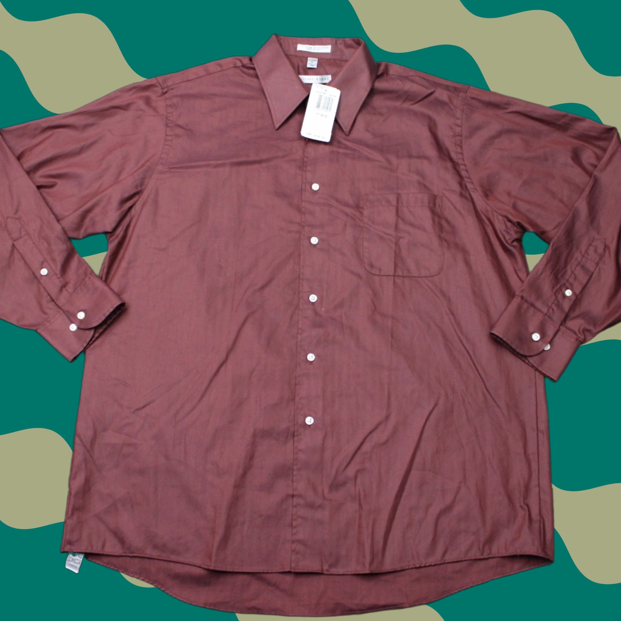 Geoffrey Beene Geoffrey Beene Shirt Mens 17, 34/35 Red Wrinkle Free Cotton/Poly Long Sleeve Button-Down 70% Cotton 30% Polyester Size US XL / EU 56 / 4 - 1 Thumbnail