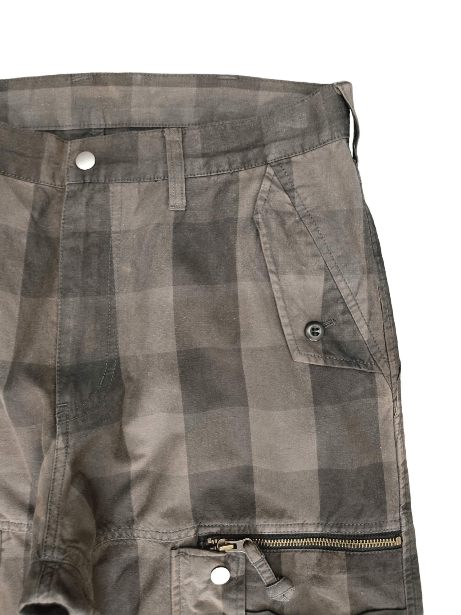 PPFM PPFM Multi Pocket Zipper Hem Checkered Cargo Pants Size US 32 / EU 48 - 3 Thumbnail