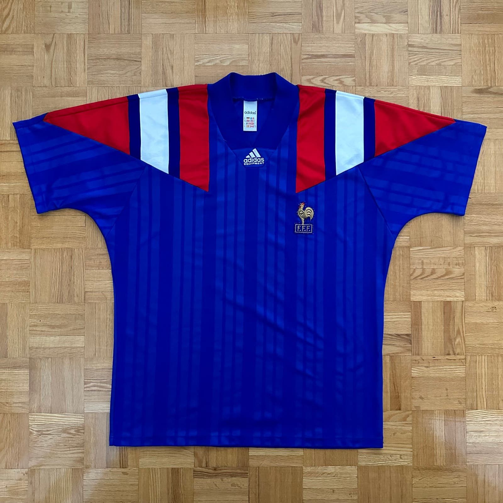 image of Vintage Adidas France 1992-1994 National Team Jersey Size XL in Blue, Men's