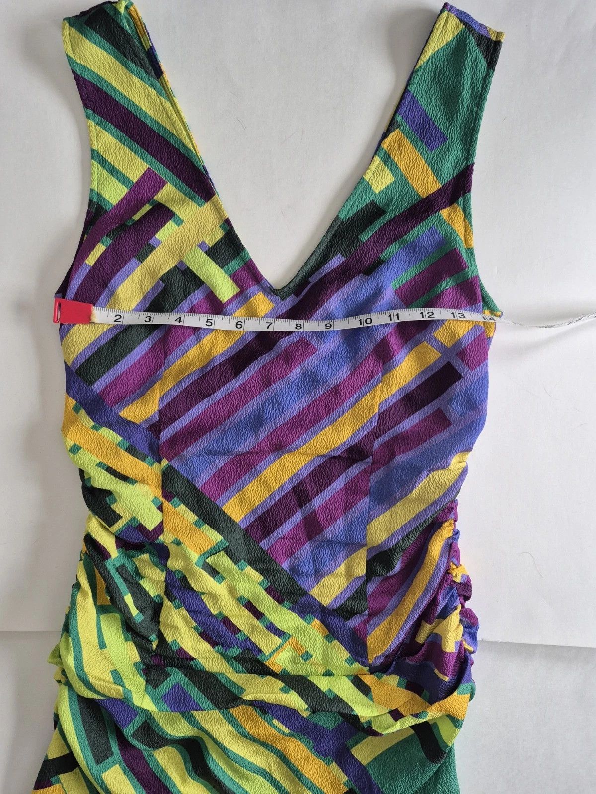 Vacation Tracy Reese Party Dress Silk Bold Multicolor Abstract Ruched Size S / US 4 / IT 40 - 10 Thumbnail