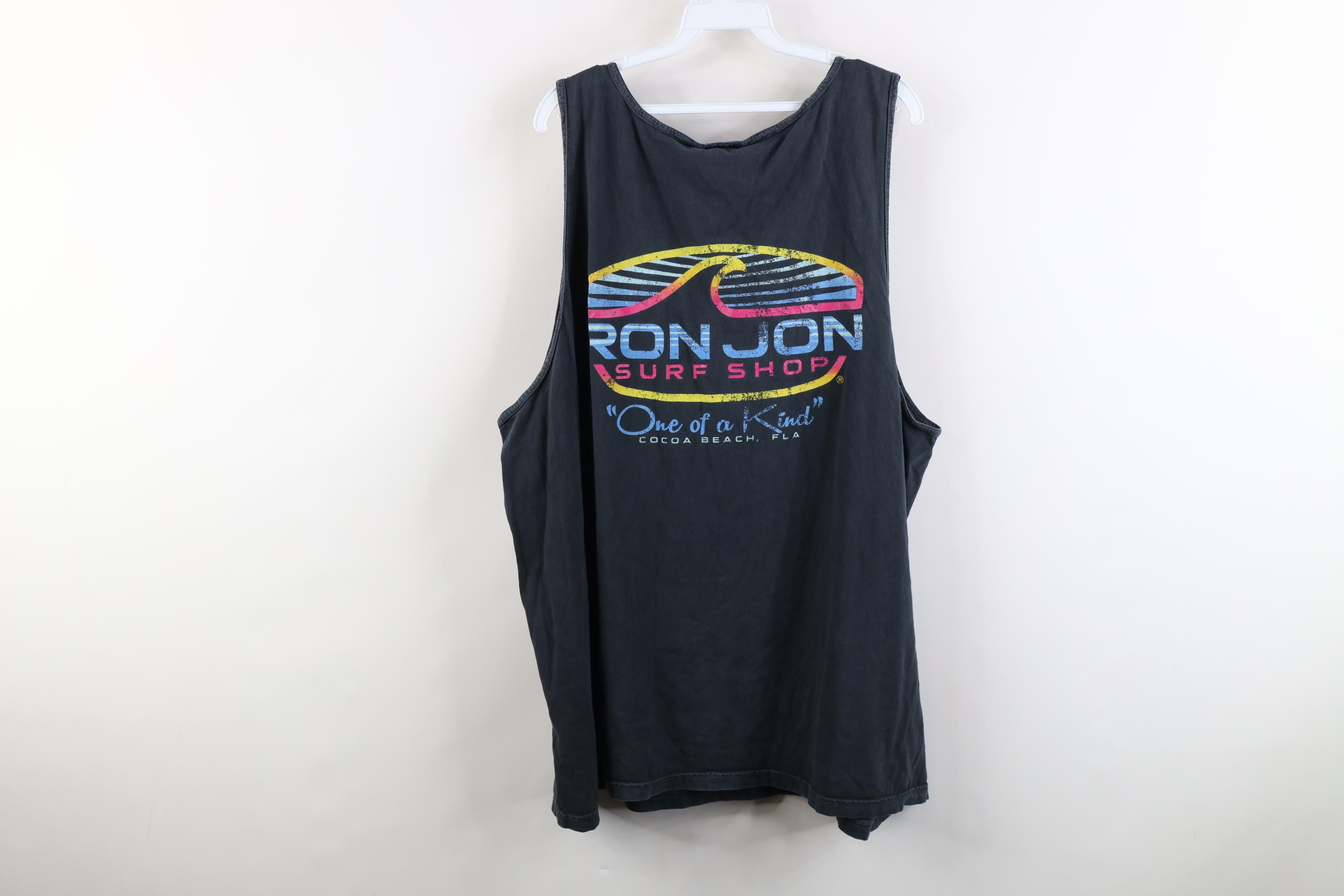 Vintage Vintage Ron Jon Surf Shop Spell Out Tank Top T-Shirt Black Size US XXL / EU 58 / 5 - 12 Thumbnail