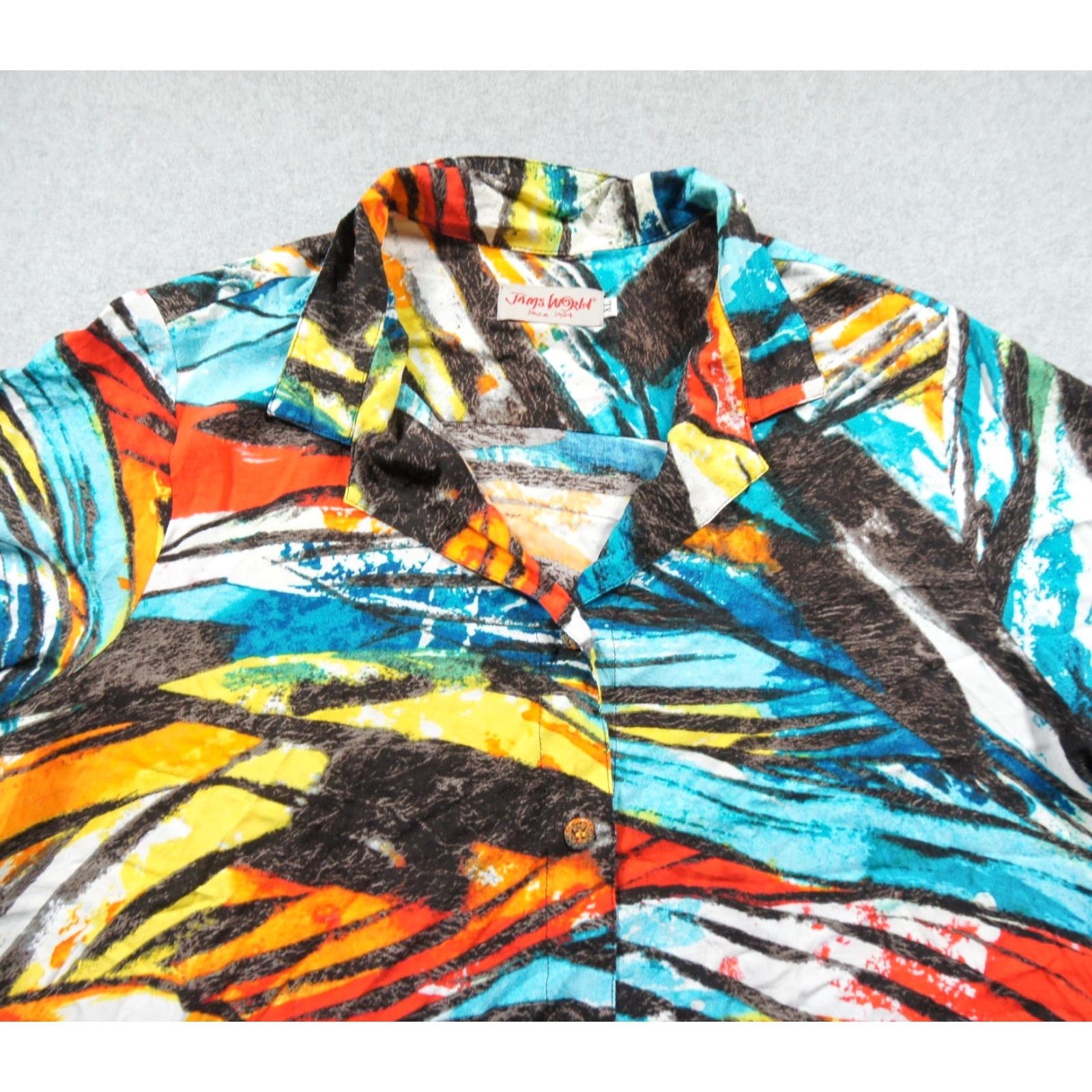 Jams World VINTAGE Jams World Shirt Womens XLarge Hawaiian Button Down Short Sleeve Abstract Ladies Size XL / US 12-14 / IT 48-50 - 2 Thumbnail