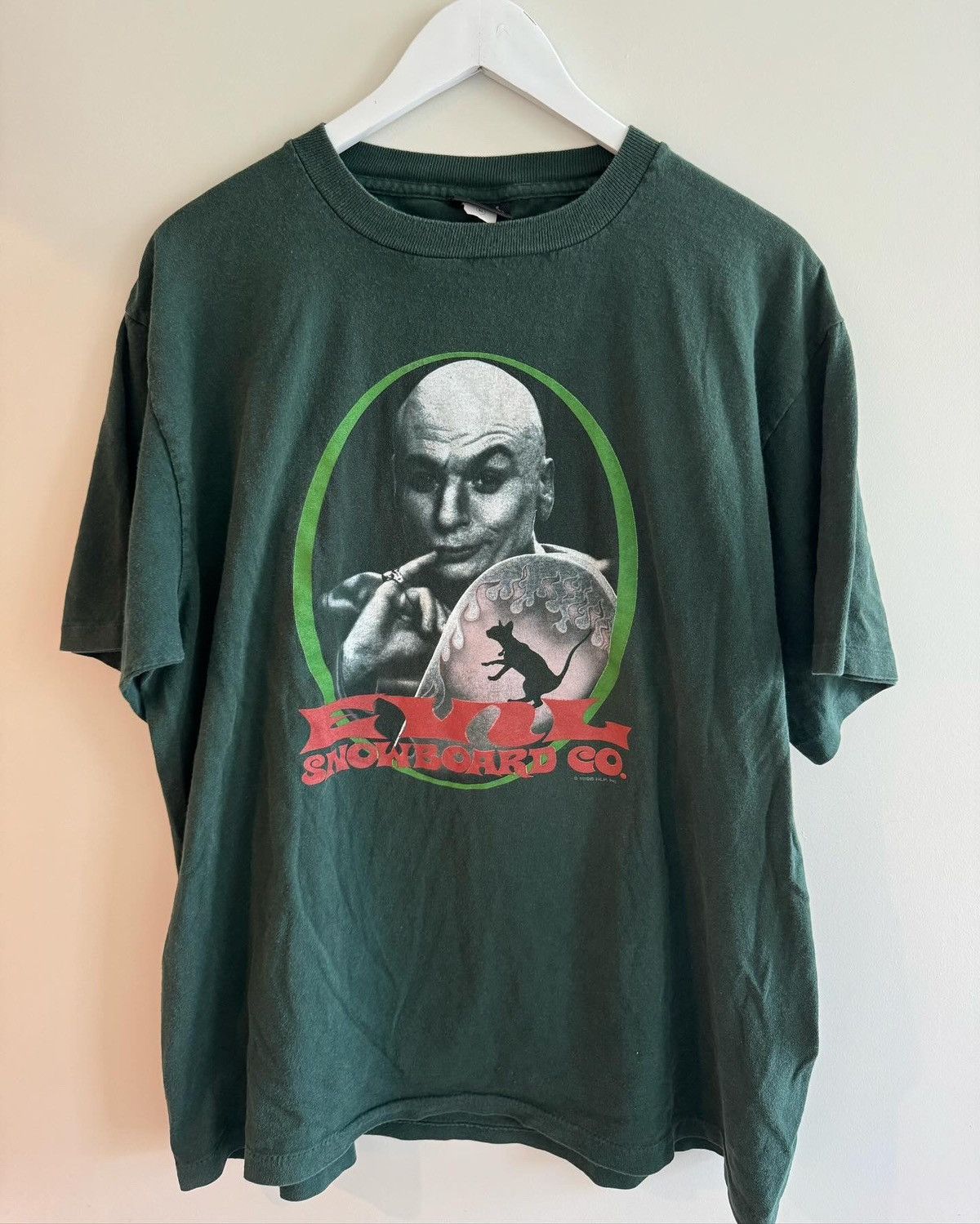 image of Vintage 1998 Dr Evil Snowboards Shirt in Green, Men's (Size XL)