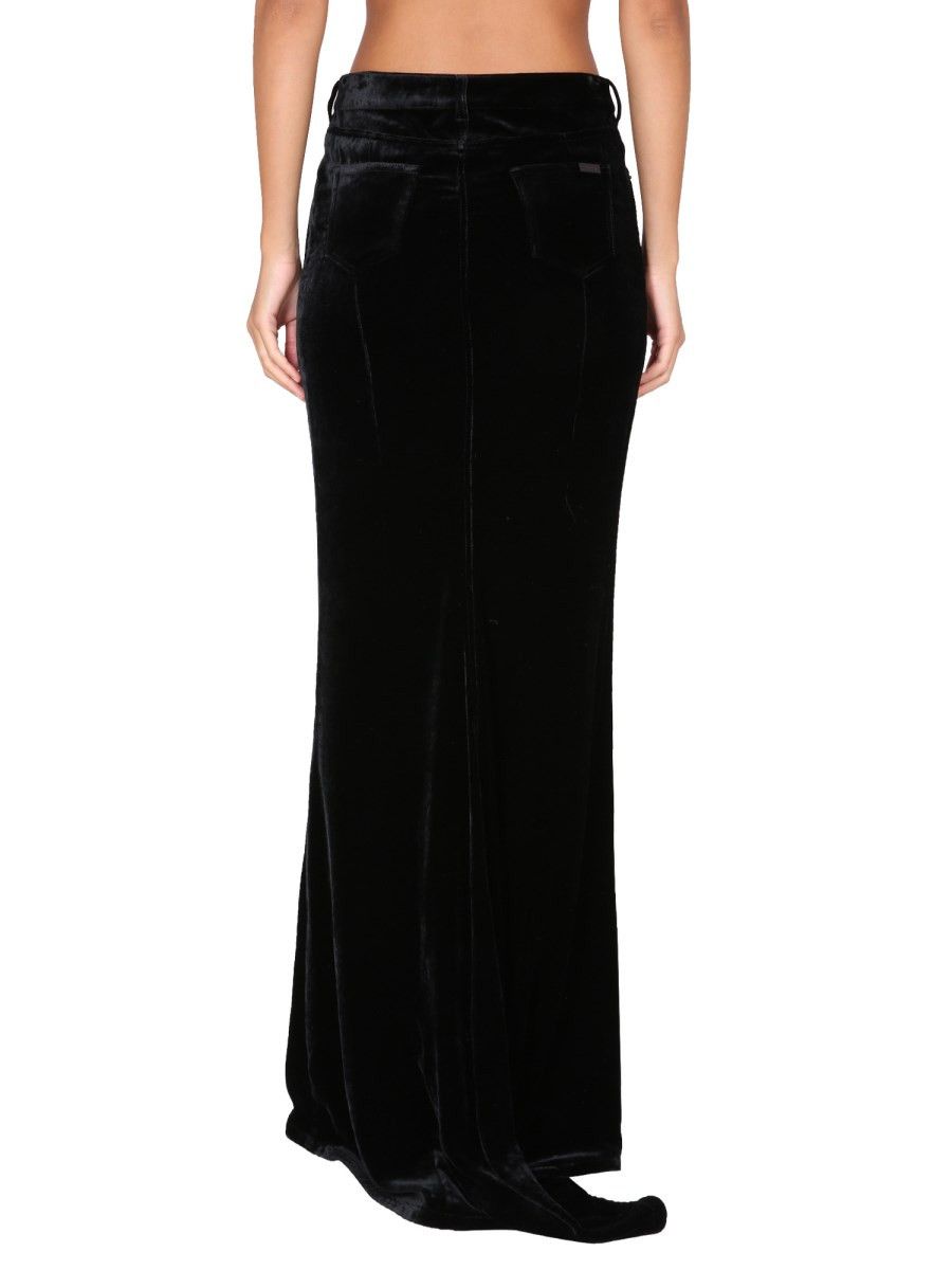 Saint Laurent Paris o1y0126 Maxi Skirt in Black Size 26" / US 2 / IT 38 - 3 Thumbnail