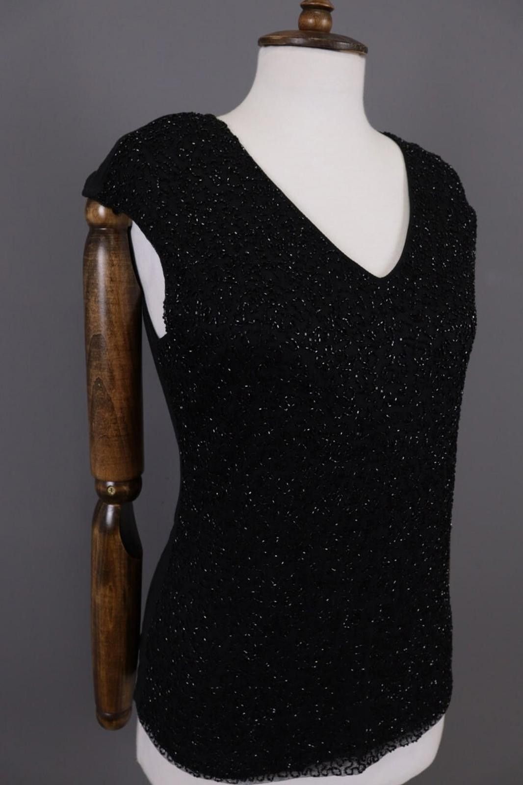 Lauren Ralph Lauren Lauren Ralph Lauren Black Top Summer V-Neck Sleeveless Shirt Size M / US 6-8 / IT 42-44 - 4 Thumbnail