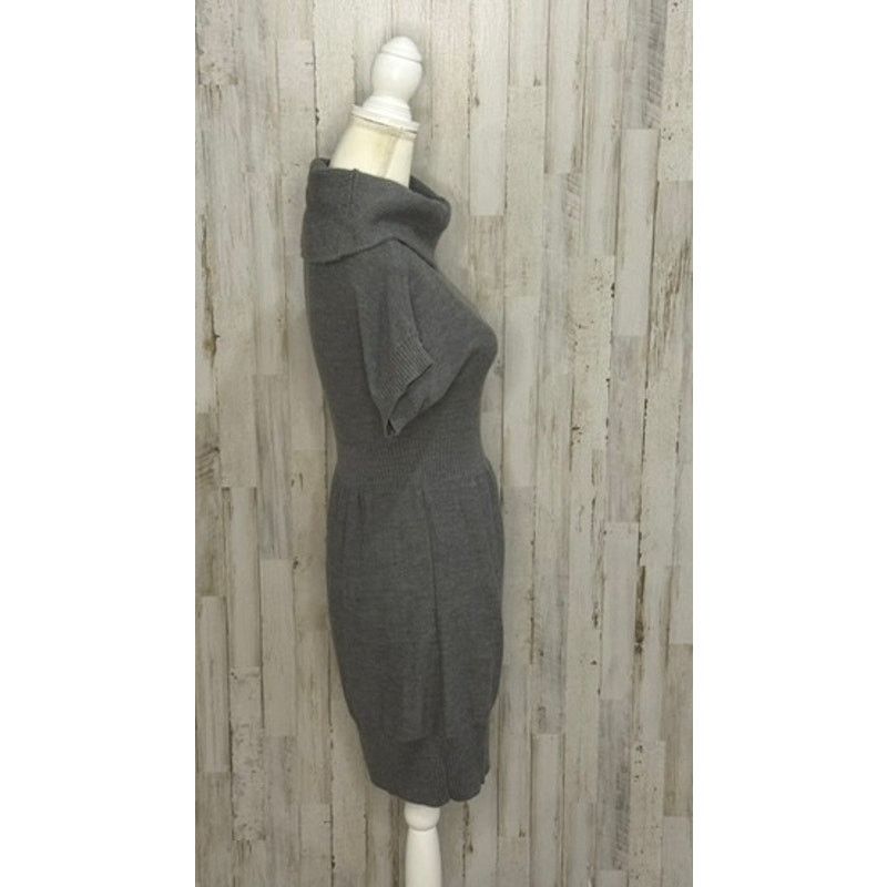 Loft Ann Taylor LOFT Gray Sweater Dress Medium Short Sleeve Size M / US 6-8 / IT 42-44 - 3 Thumbnail