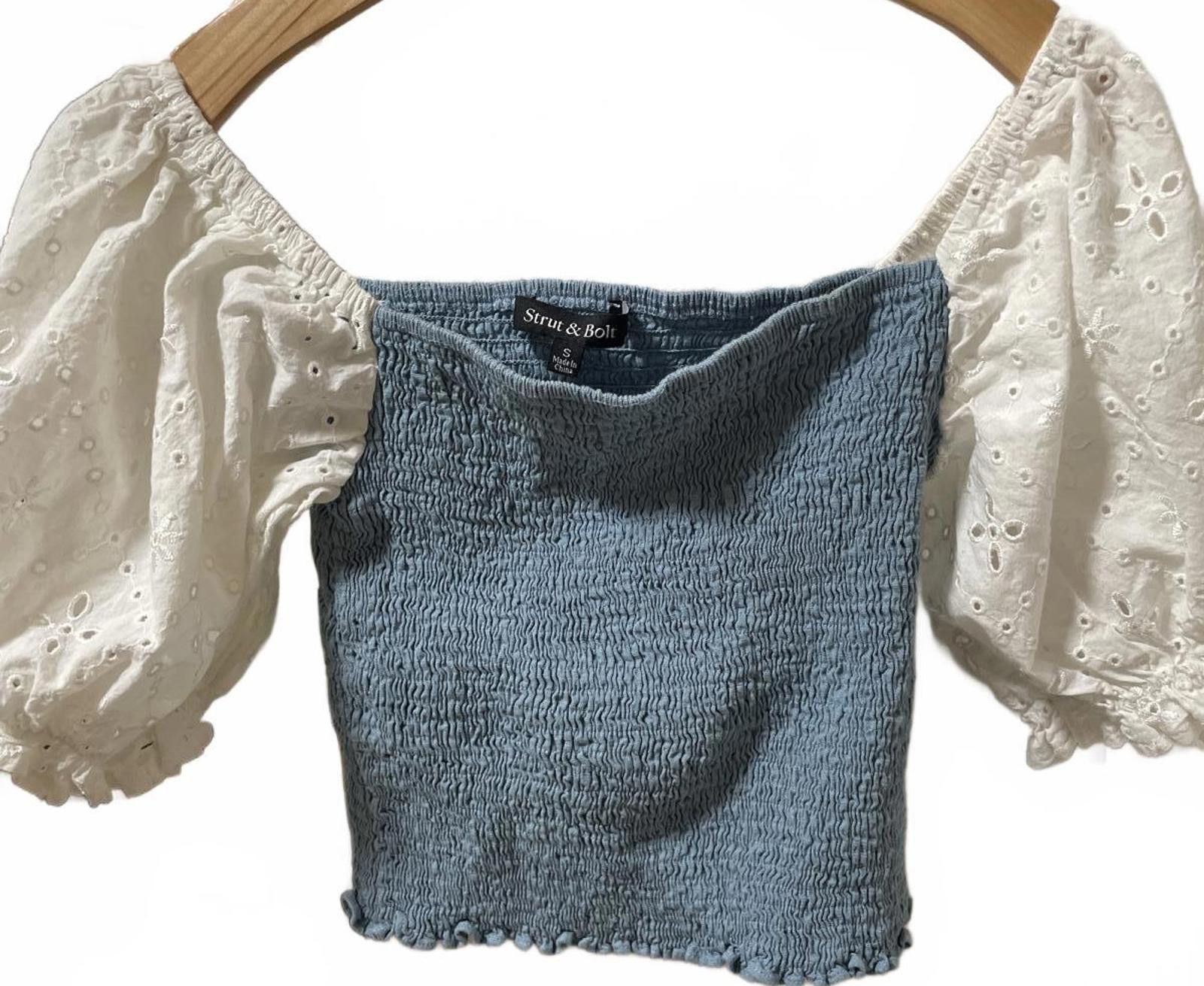 Other Strut & Bolt Blouse Top Women's Small Blue White Festival Size S / US 4 / IT 40 - 7 Thumbnail
