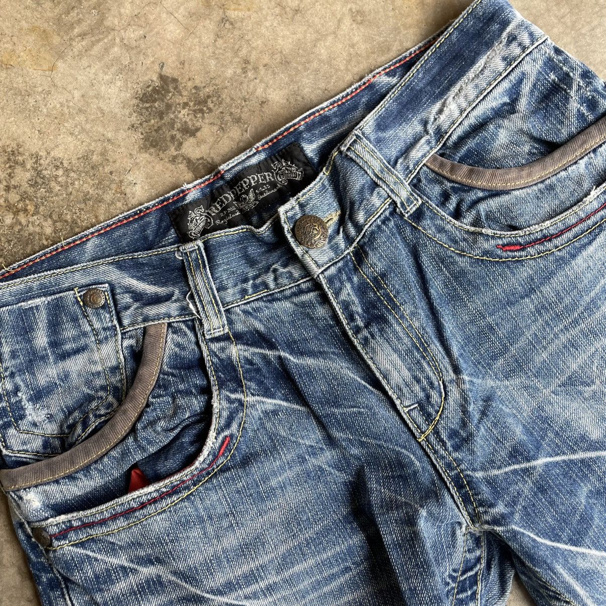 Japanese Brand 🔥🇯🇵Vintage Red Pepper Stoned Washed Distress Denim Jeans Size US 34 / EU 50 - 10 Thumbnail
