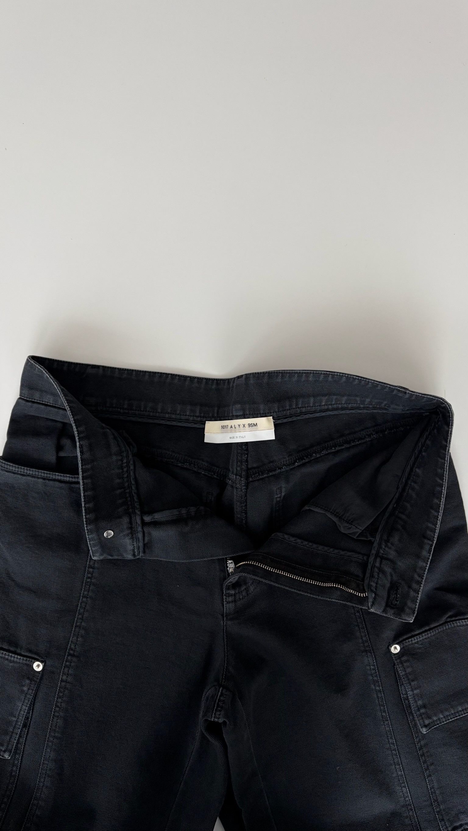 1017 ALYX 9SM ALYX Skater Cargo Canvas Wide-Leg Pants in Washed Black Size US 32 / EU 48 - 2 Thumbnail