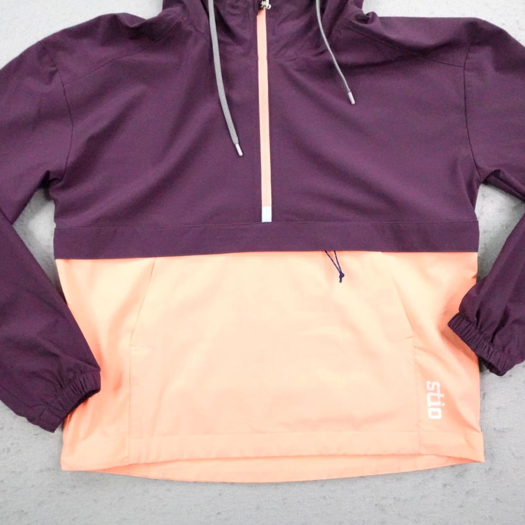 Pinko Stio Jacket Womens XL Maroon Pink CFS Hooded Anorak Windbreaker Pullover 1/2 Zip Size XS / US 0-2 / IT 36-38 - 3 Thumbnail