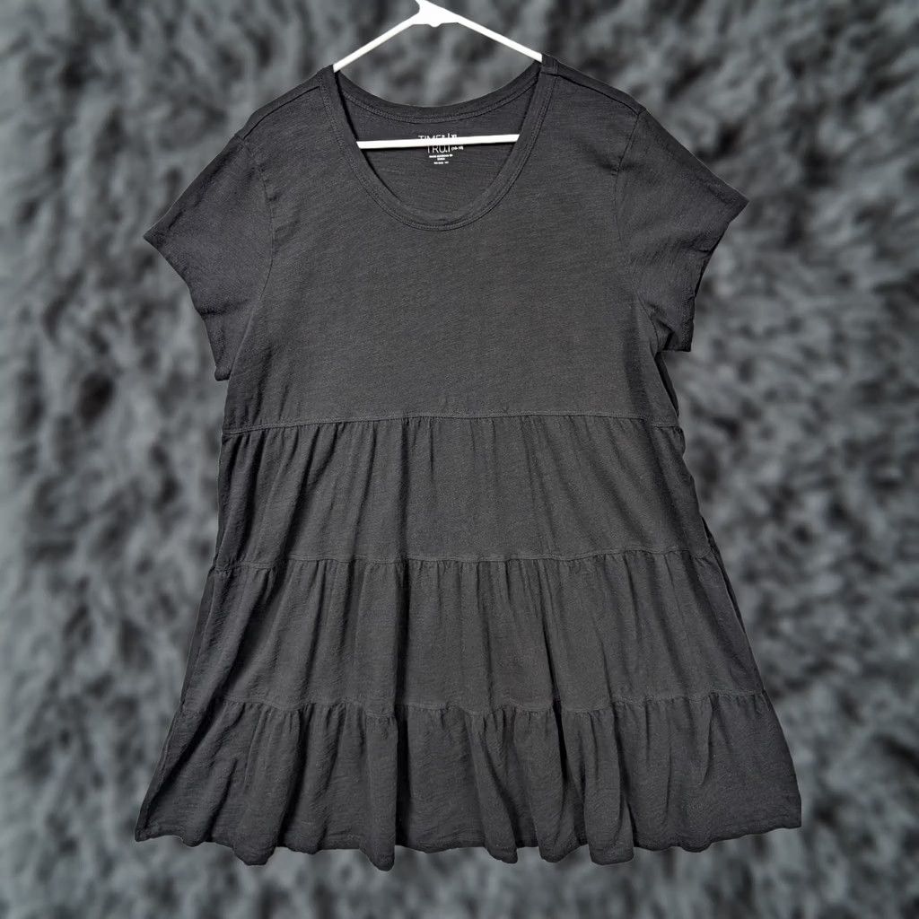 Vintage Dark Feminine Sundress XL Indie Witchy Boho Grunge Goth Artsy Hipster Romantic Black Casual Womens Size XL / US 12-14 / IT 48-50 - 1 Thumbnail