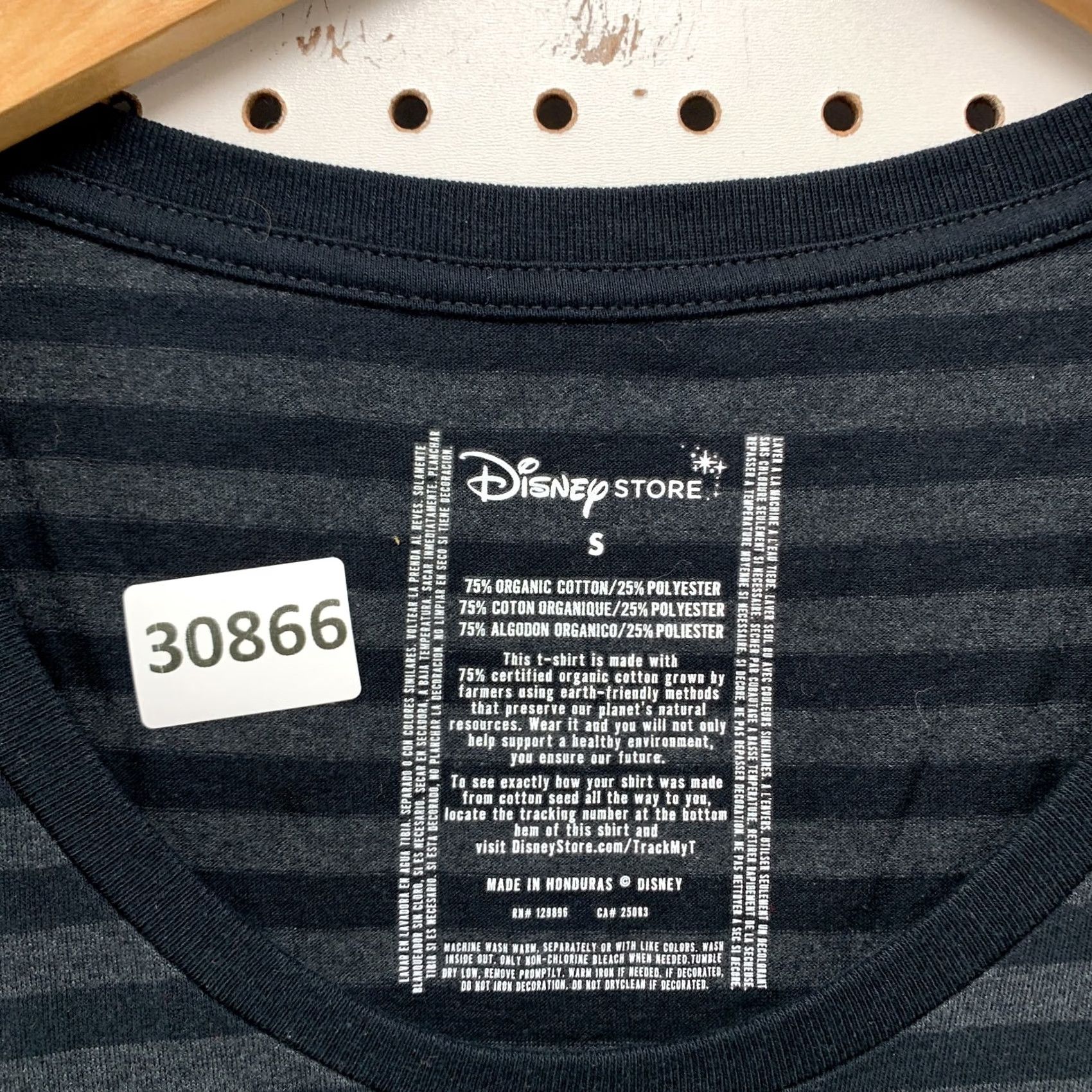 Disney Disney Mickey Mouse Shirt Womens Small Gray Striped NWT Cotton T-Shirt, VINTAGE? No, 15X25.5 (clarify size). Size S / US 4 / IT 40 - 7 Thumbnail