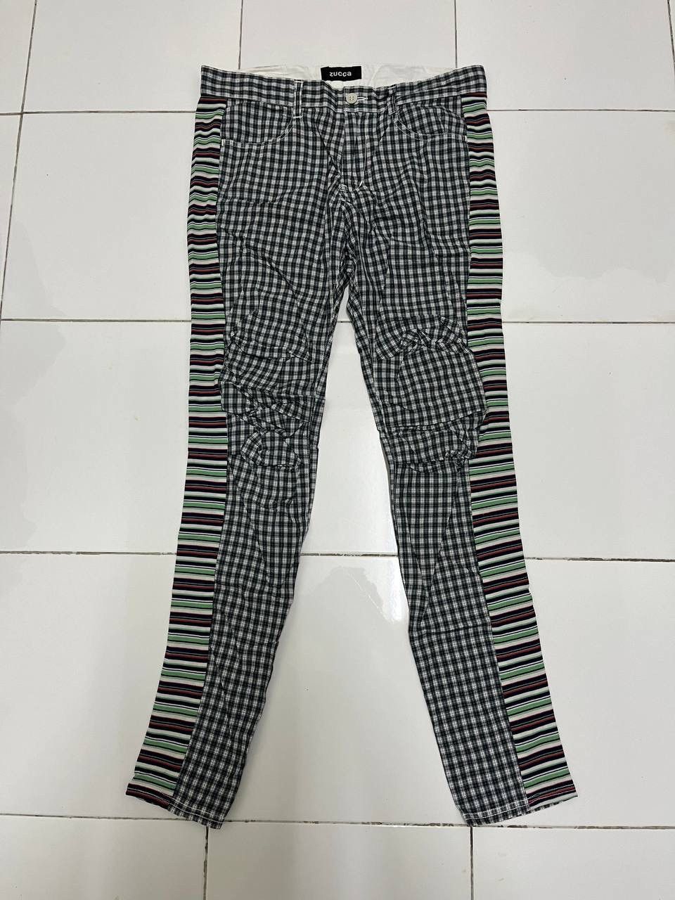 Zucca Zucca Curve Leg Checkered Pants Size US 30 / EU 46 - 2 Thumbnail
