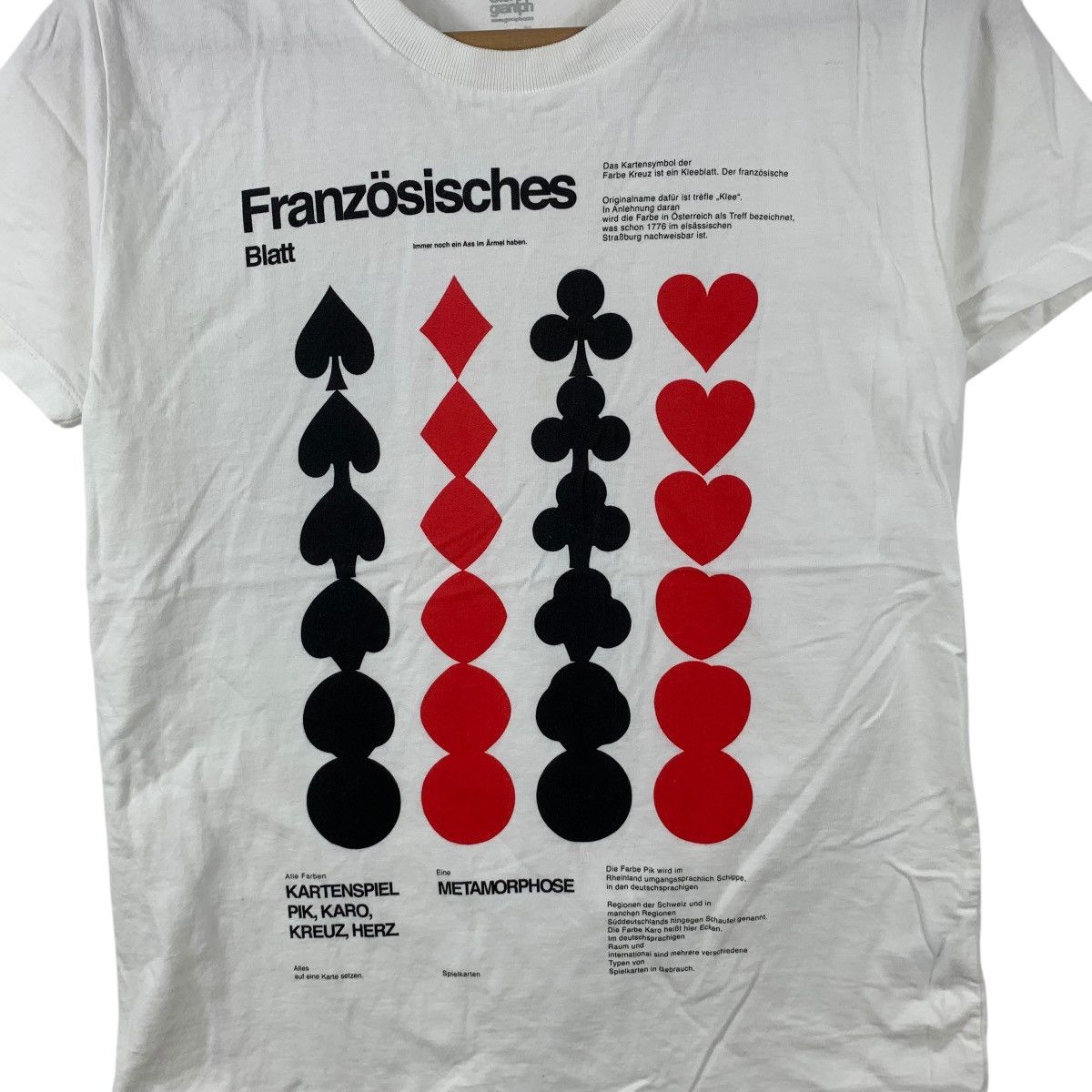 Vintage GRANIPH FRANZOSISCHES METAMORPHOSE Design Tee Shirt Top Size S / US 4 / IT 40 - 4 Thumbnail