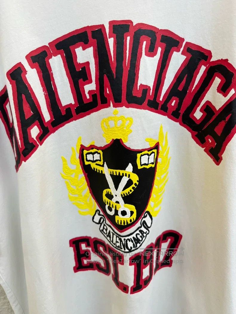 Balenciaga Balenciaga Logo Letter Pattern Printed Round Neck Short Sl Size US L / EU 52-54 / 3 - 3 Thumbnail