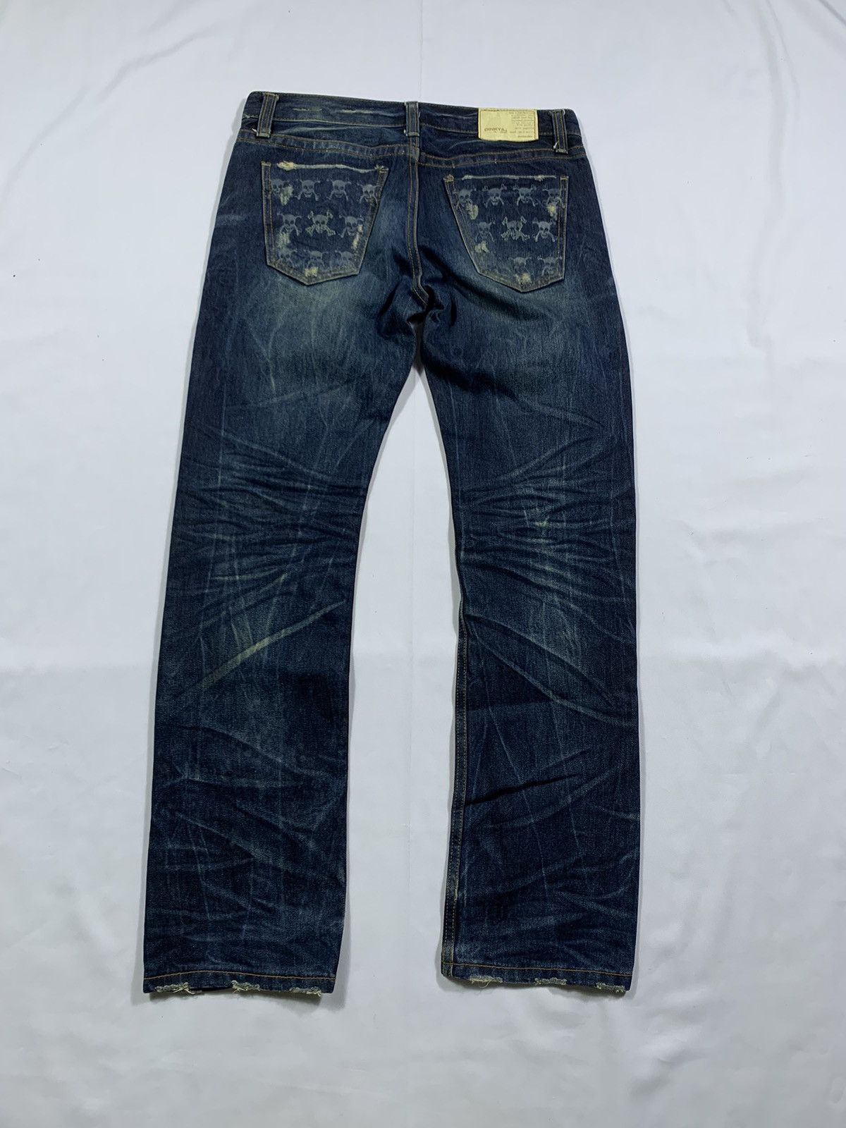 5351 POUR LES HOMMES Distressed Skull Denim Dinky&J Punk Pants Size US 31 - 2 Thumbnail