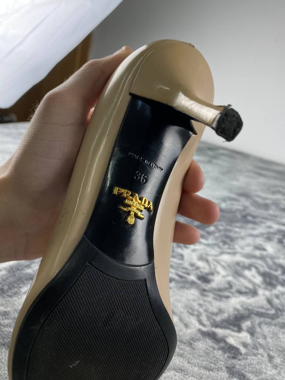 Prada Prada Leather Heels Women Size 36 Beige Size US 6 / IT 36 - 19 Thumbnail