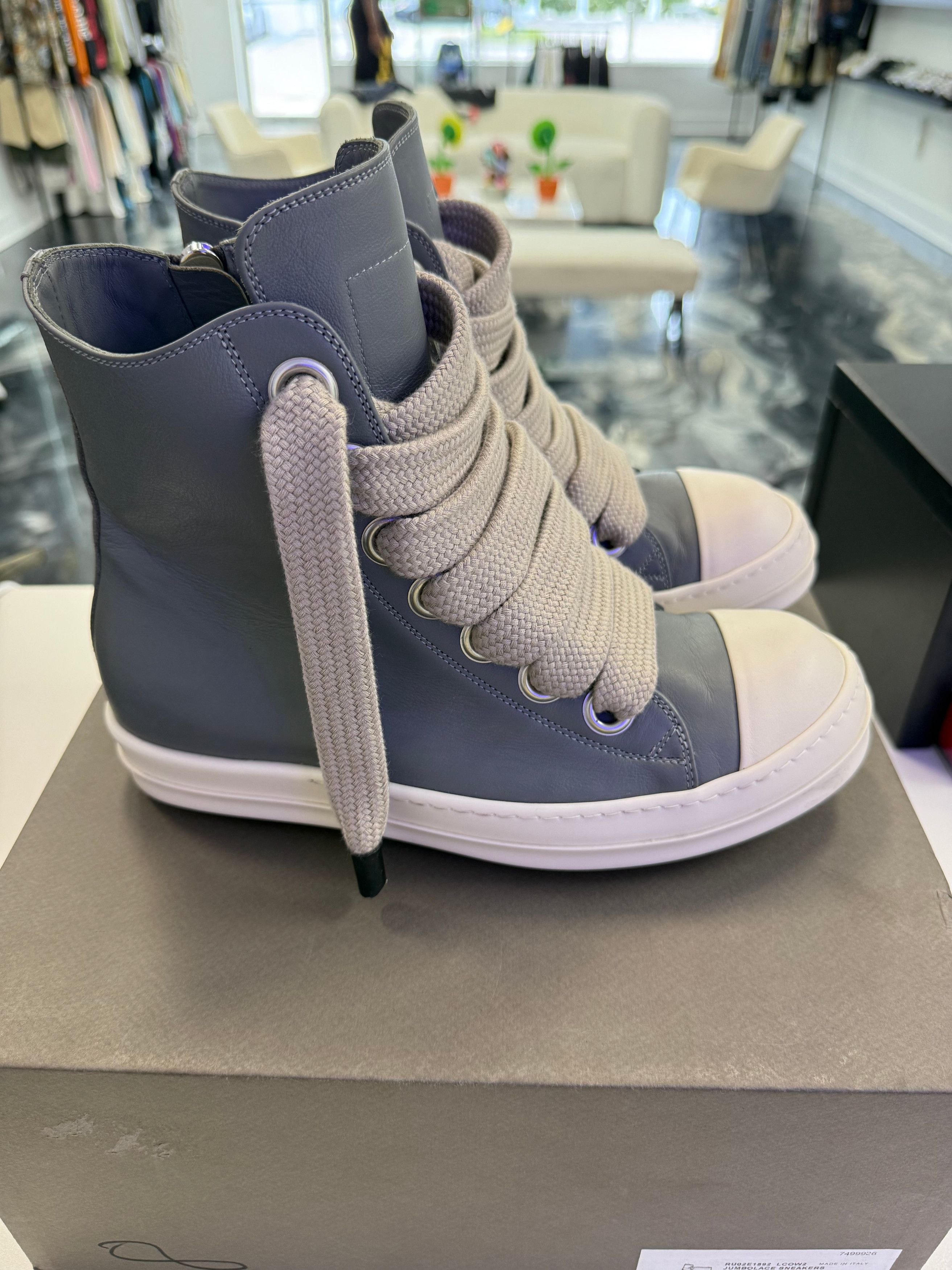 Rick Owens Gray Temple Jumbolace Sneakers Size US 9 / EU 42 - 3 Thumbnail