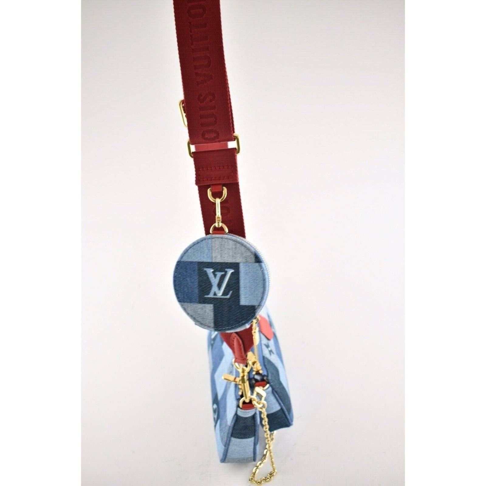 Louis Vuitton Louis Vuitton Patchwork Denim Blue Red Crossbody Bag Size ONE SIZE - 10 Thumbnail