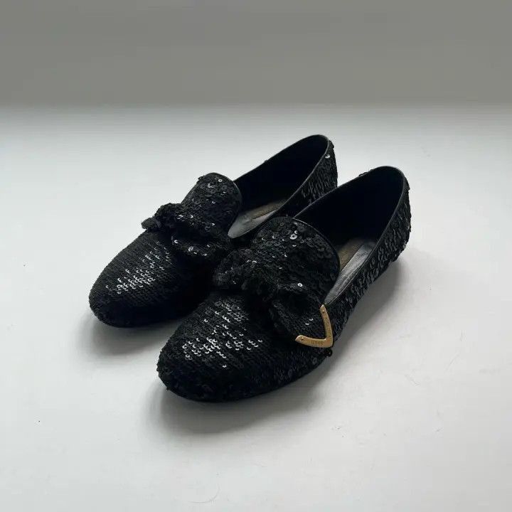 Louis Vuitton Louis Vuitton Black Sequin Flats -2508 Size US 4 / IT 34 - 1 Thumbnail
