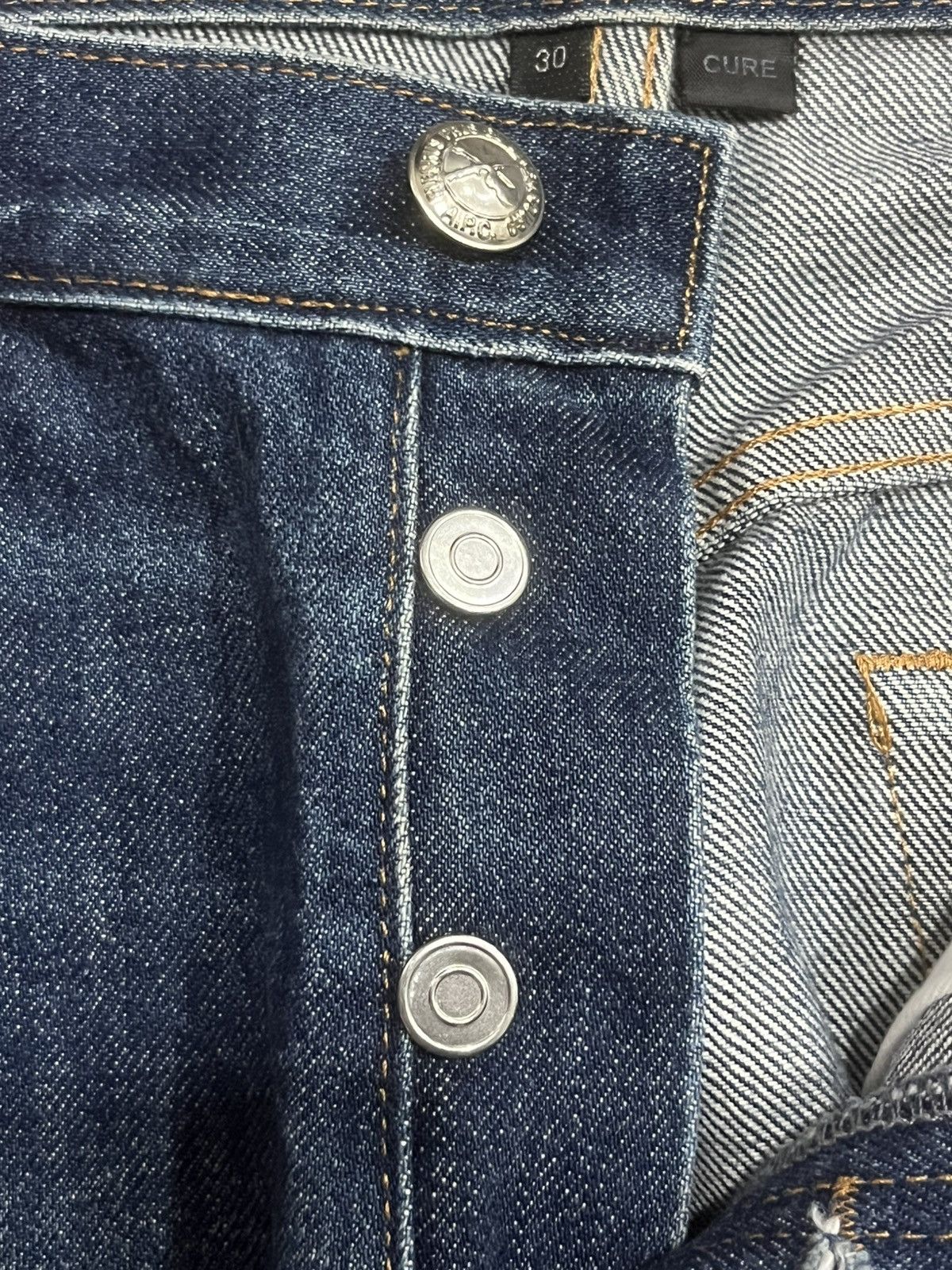 A.P.C. × Kanye West Vintage A.P.C Cure Blue Faded Washed Straight Tapered Jeans Size US 30 / EU 46 - 6 Thumbnail