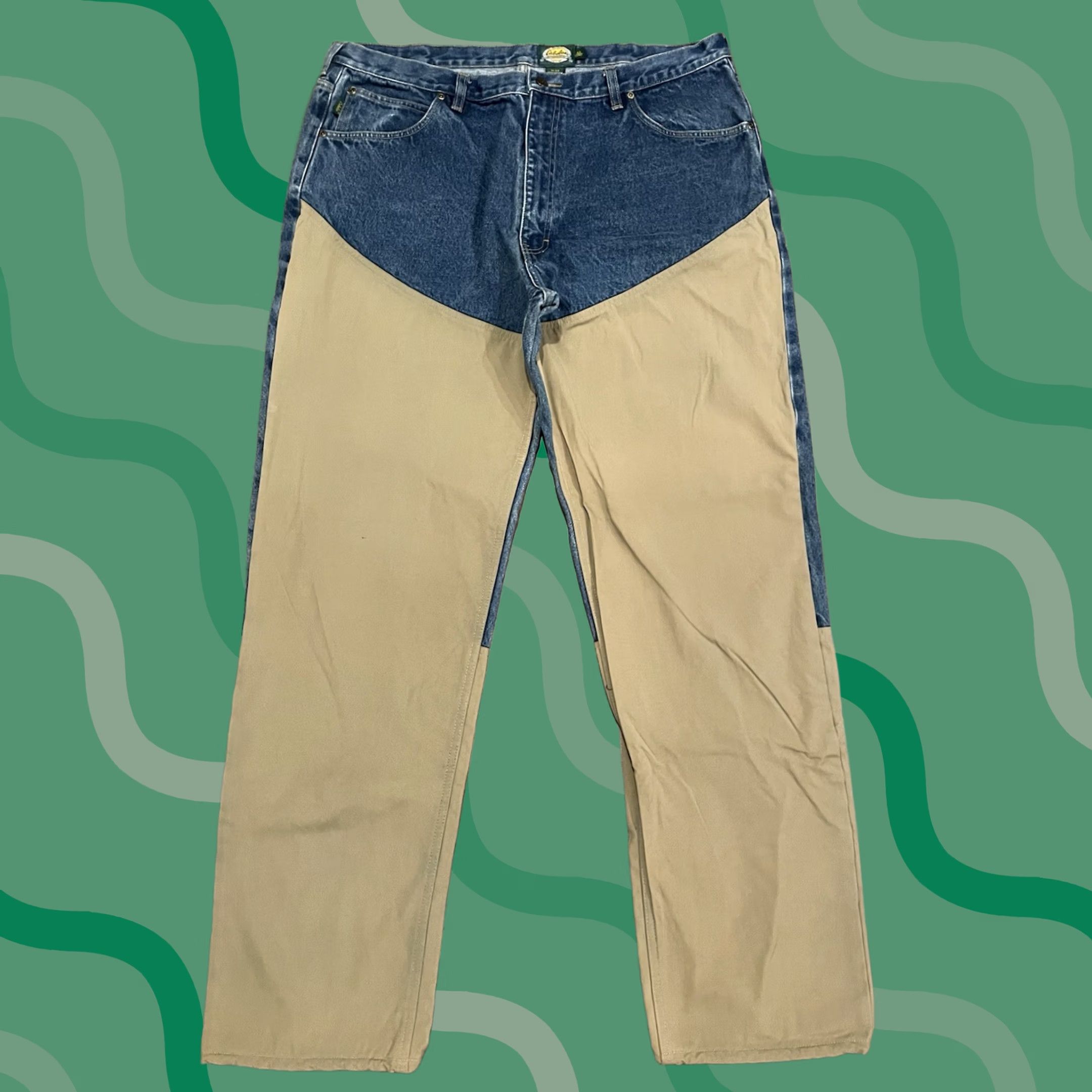 Vintage Cabela's Pants Mens 34 Inseam 34 Duck Canvas Cargo Outdoor Straight Leg Brown Cotton Regular Front Zipper Button Jeans Workwear Casual VTG No Size US 34 / EU 50 - 1 Thumbnail