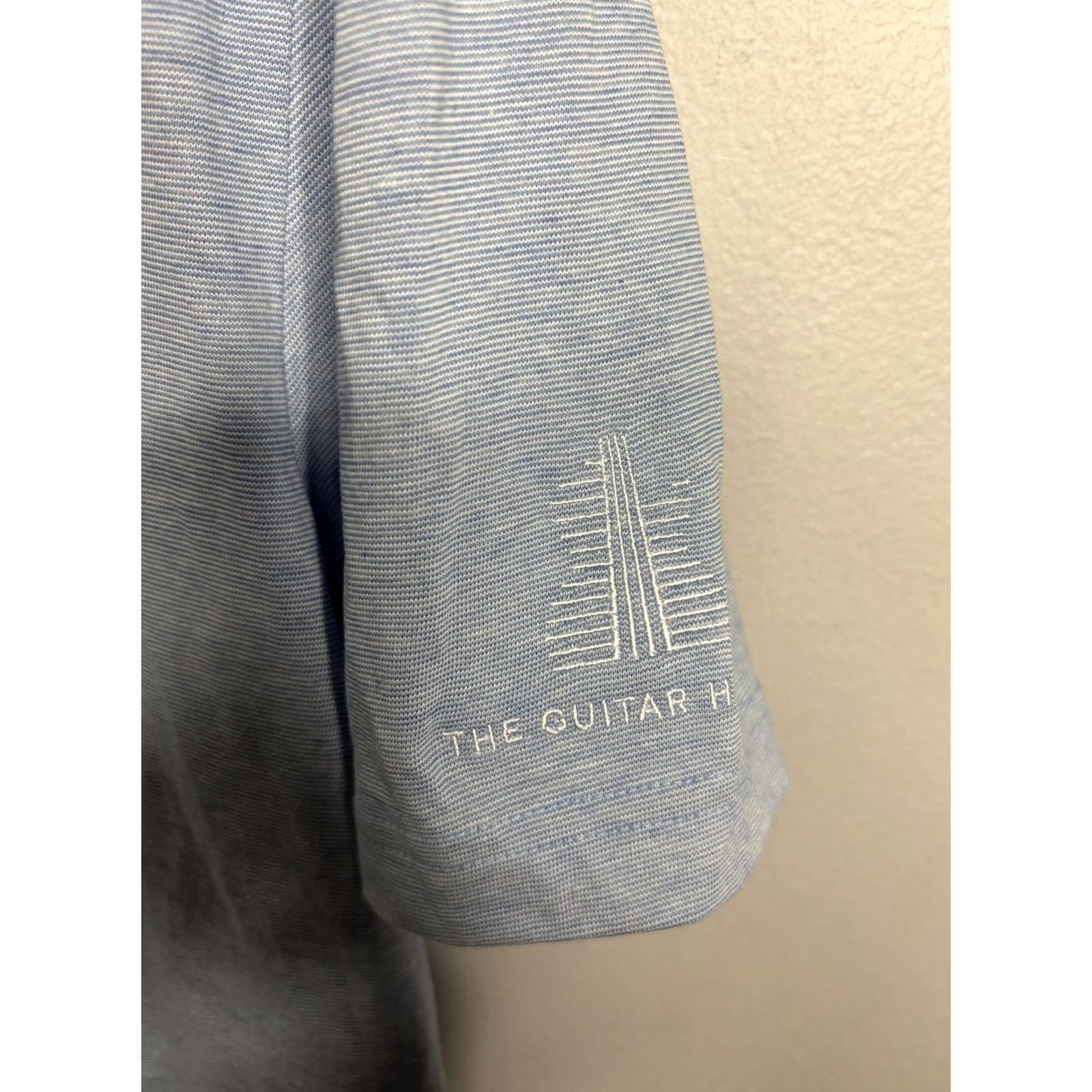 TravisMathew Travis Mathew Polo Shirt Mens Medium Blue Golf The Guitar Hotel Logo Pima Cotton Size US M / EU 48-50 / 2 - 3 Thumbnail