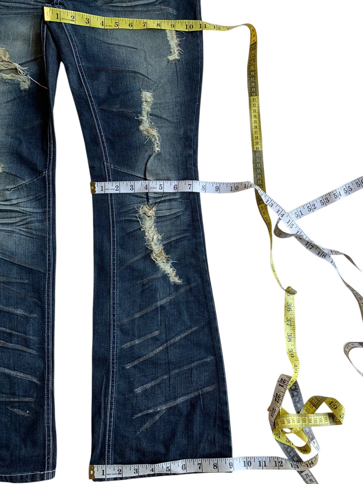 If Six Was Nine × Japanese Brand × Tornado Mart FLARE💥BLACK LABEL SHO RUSTY MUDMAX PUNK DISTRESSED DENIM Size US 31 - 16 Thumbnail