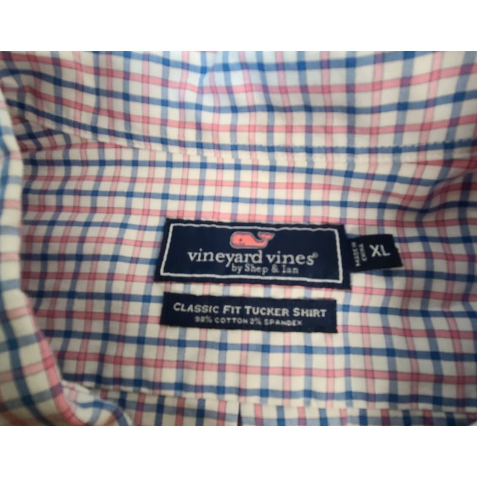 Vineyard Vines Vineyard Vines Tucker Shirt Classic Fit Blue Pink Checkered XL Mens Long Sleeve Button-Up Shirt Size US XL / EU 56 / 4 - 2 Thumbnail