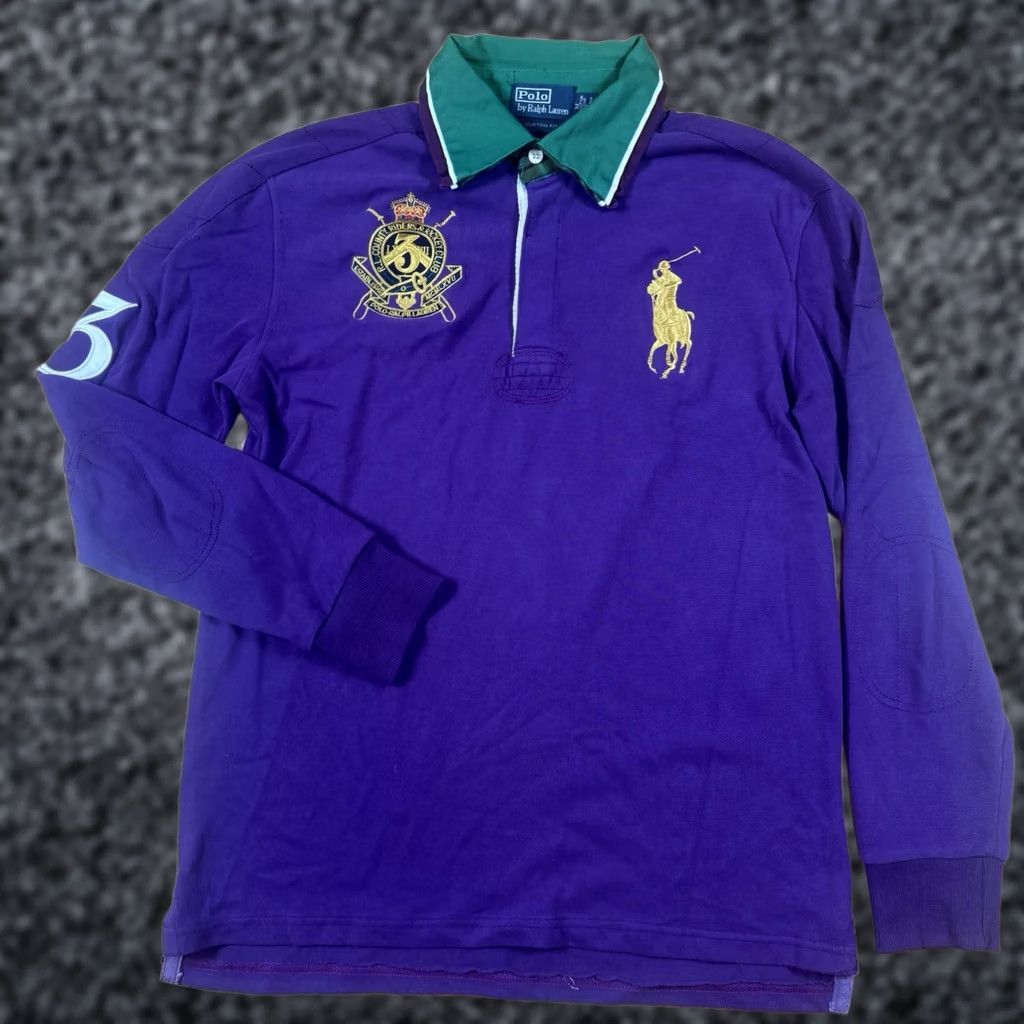 Ralph Lauren VTG Ralph Lauren Rugby Shirt Mens M Custom Crown Crest #3 Flip Collar Size US M / EU 48-50 / 2 - 1 Thumbnail