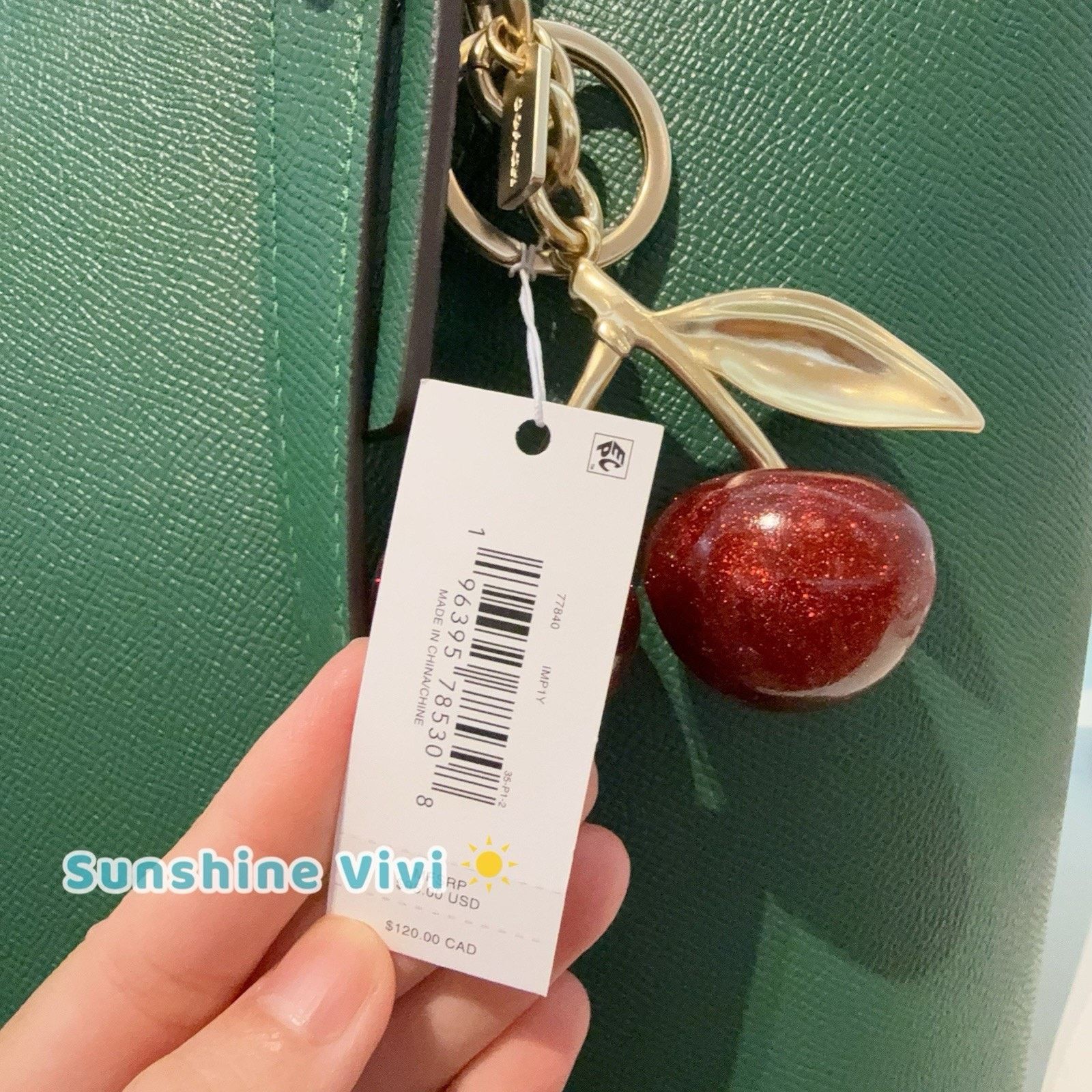 Coach NWT COACH Cherry Red Gold Keychain Bag Charm 77840（no bag） Size ONE SIZE - 5 Thumbnail