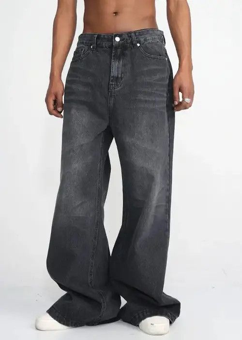 Designer custom distressed faded baggy flared pants Size US 34 / EU 50 - 3 Thumbnail